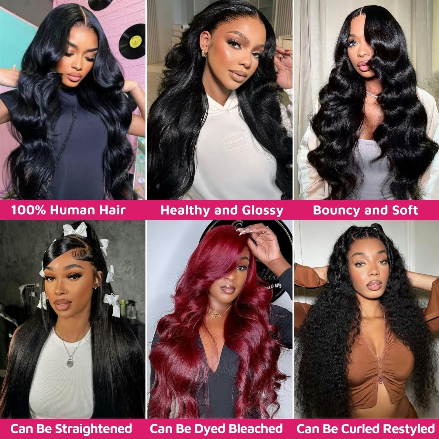 12A Human Hair Bundles 24 Inch Body Wave Bundles Human Hair 100% Unprocessed Brazilian Virgin Weave Bundles 1 Bundle Real Natural Black Wavy Human Hair Extensions 1B Bundles for Women