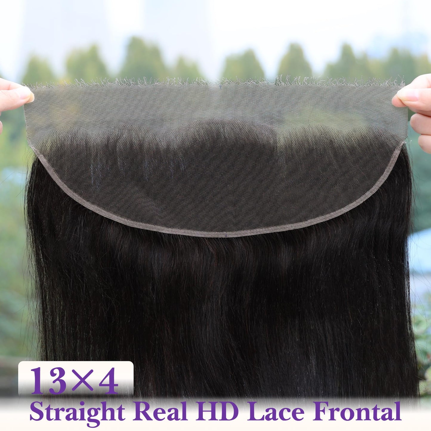 13X4 Frontal HD Lace 16 Inch, SKINLIKE Lace Frontal Only,0.095mm Ultra-thin Invisible Real Swiss Lace Straight RAW Virgin Human Hair Single Knot Pre-Plucked with Baby Hair