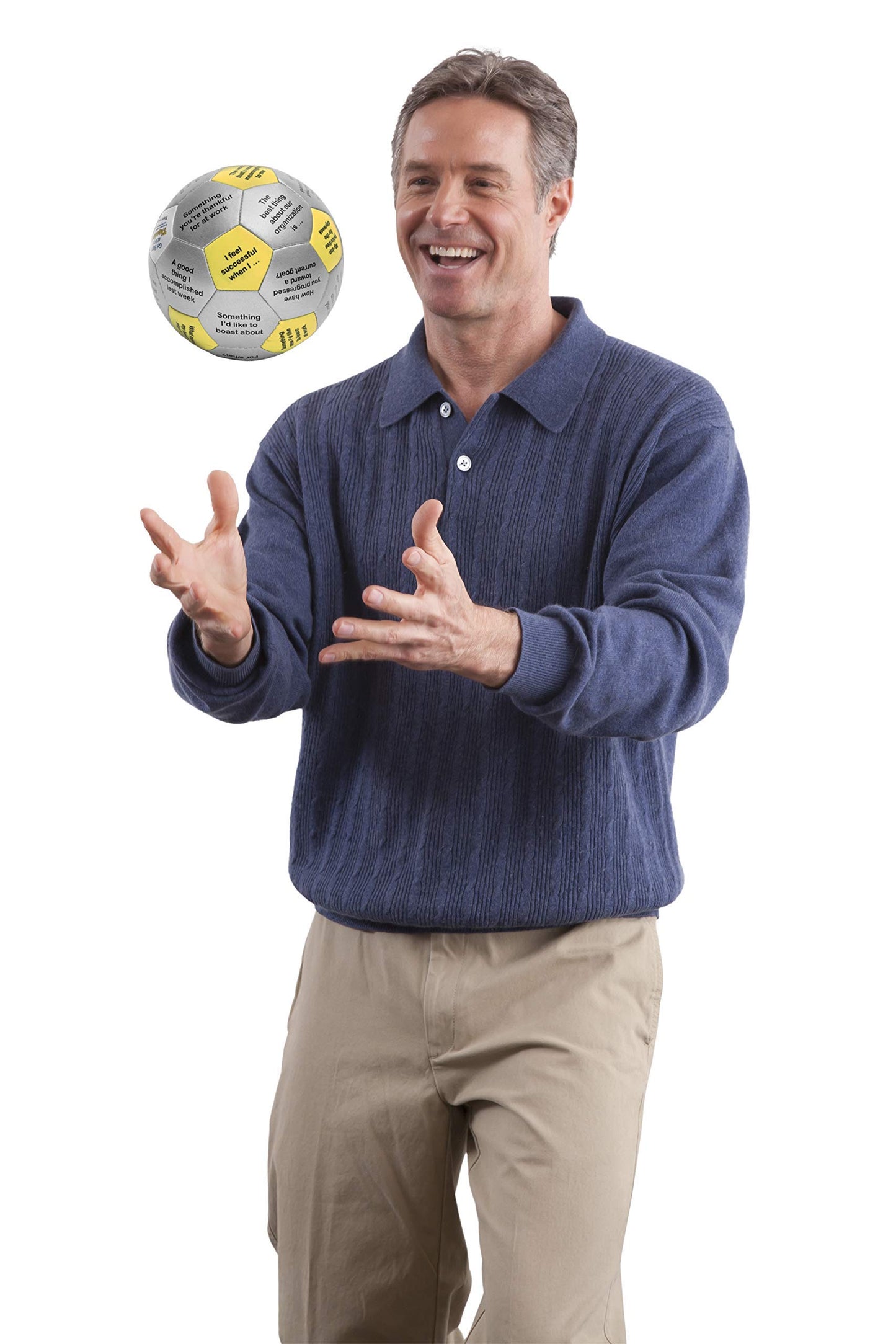 Trainers Warehouse Get Happy at Work Thumball 6" | Team Building Activities - Create a Positive Workplace. Promote Optimisim & Happy Conversations | 32 Prompts