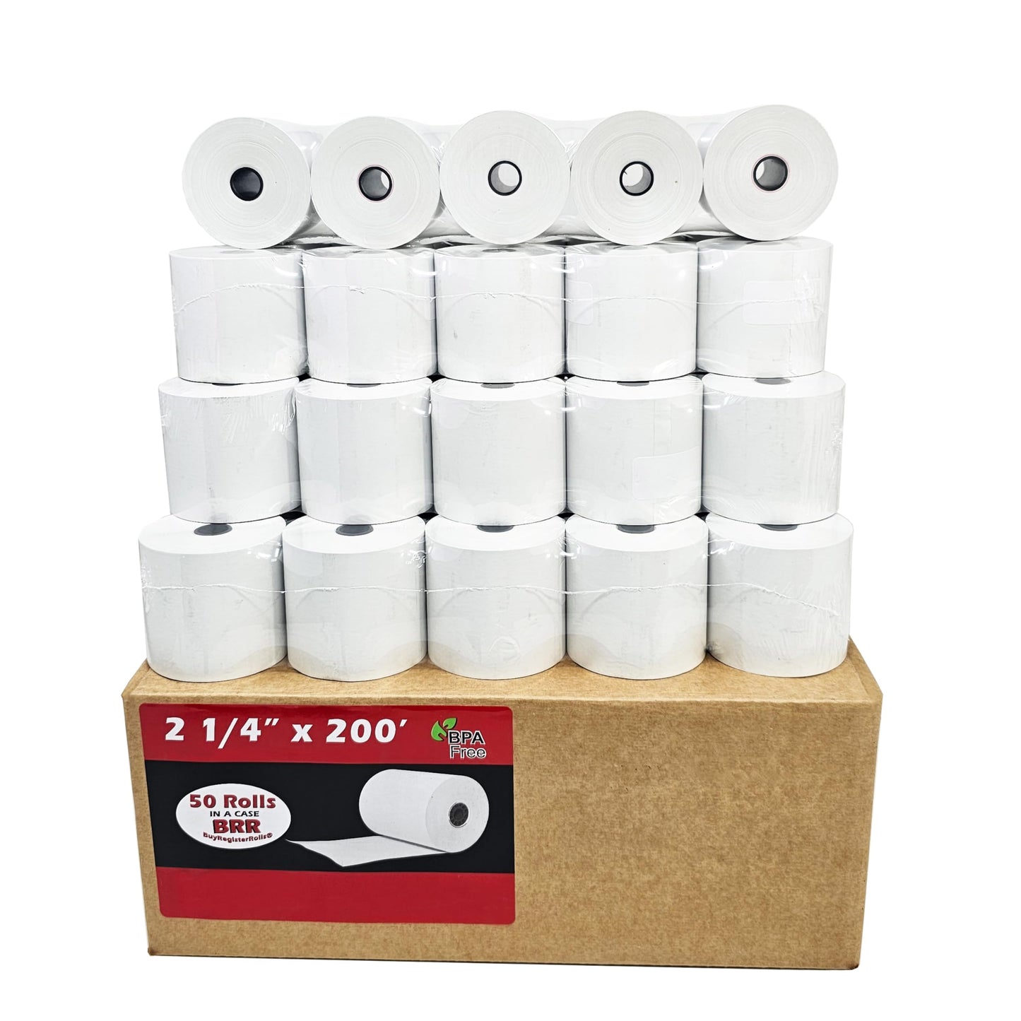 BuyRegisterRolls 2 1/4 x 200 Thermal Paper Rolls [Pack of 50 Rolls - 48 GSM] Citizen POS register printer : CBM 262, CBM 291 - POS/Cash Register Thermal Paper Rolls 2 1/4" x 200'
