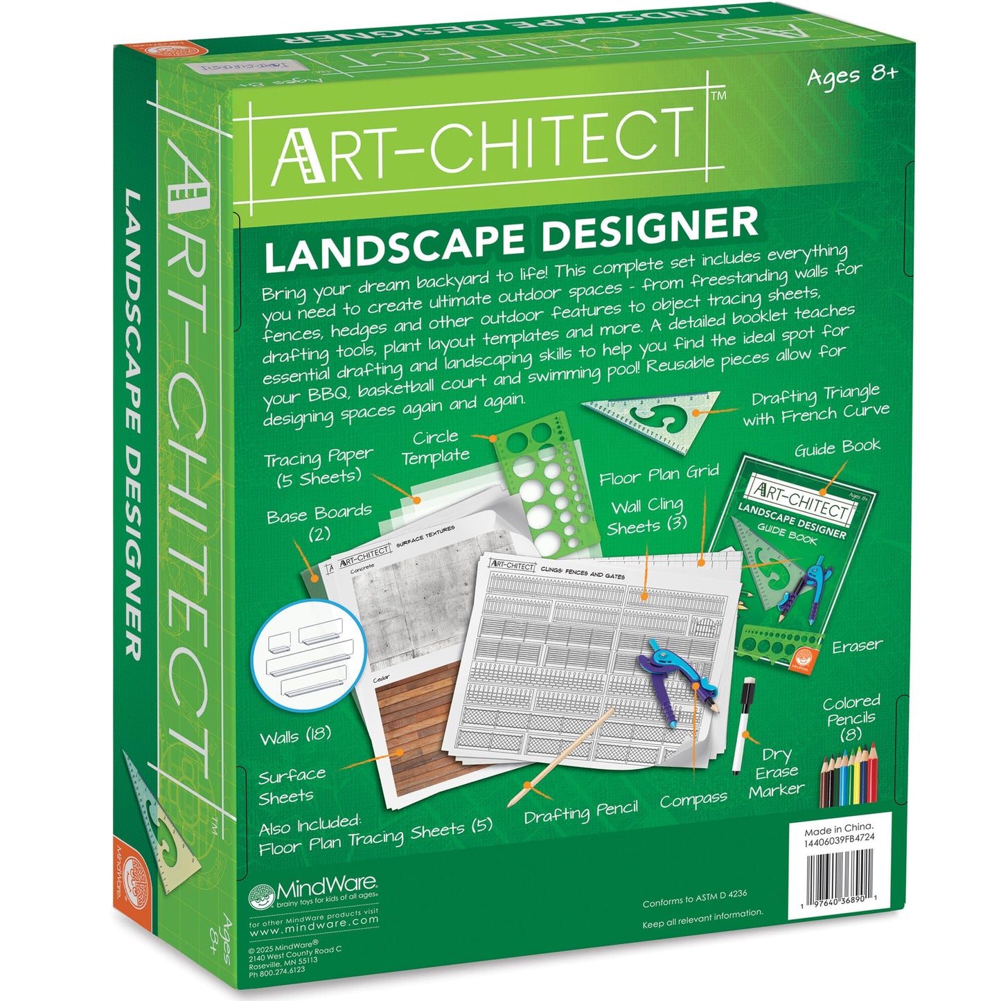 MindWare Art-chitect Landscape Designer for Kids – 3D Landscape Design Kit for Kids Ages 8 and Up – Learn The Basics of Architecture As You Design Start to Finish