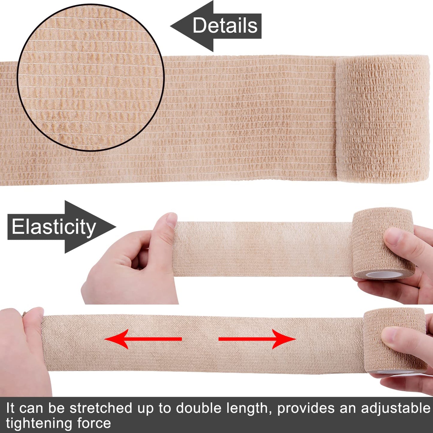 BQTQ 84 Rolls Self Adhesive Bandage Wrap 2 Inch x 5 Yards Self Adherent Tape Breathable Athletic Stretch Bandages Self Sticking Bandge Wraps for Athletic Sports Wrist Ankle (Rich Color)