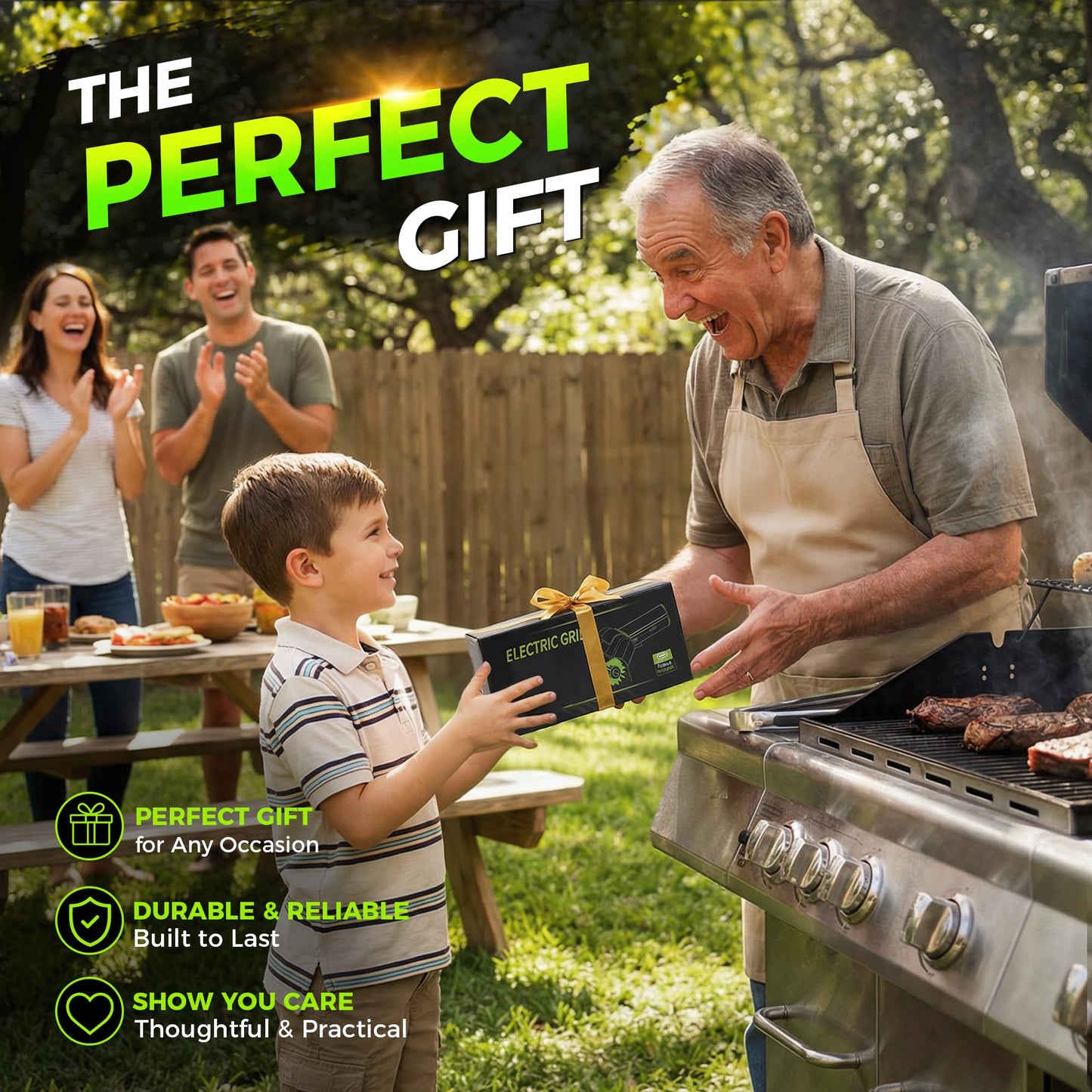 Electric BBQ Grill Brush - Cordless USB Rechargeable Grill Cleaning Brush with High-Speed Motor, Heavy Duty Stainless Steel Bristles, Automatic Barbecue Grate Cleaner Tool, Perfect BBQ Accessories