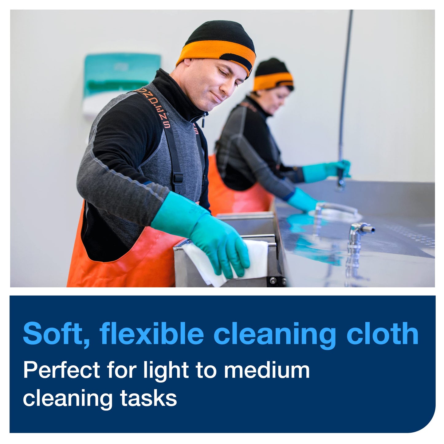 Tork Industrial Cleaning Cloth Gray W4, Flexible and Soft, 4 x 120 Cloths, 520681
