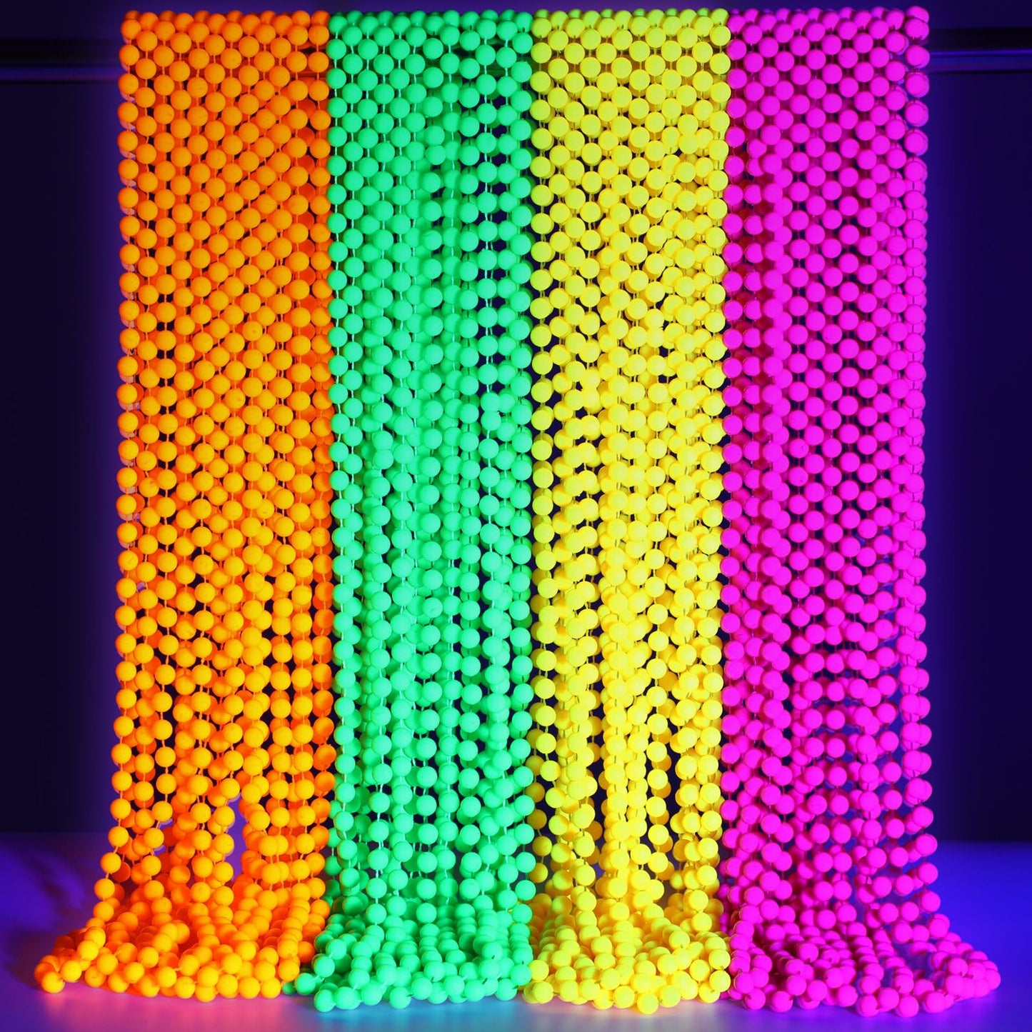 Ecally 96 Pieces Glow in the Dark UV Neon Bead Necklaces Glow Party Supplies 80s UV Black Light Neon Accessories Necklaces Bulk for Birthday Decorations Wedding Party Halloween