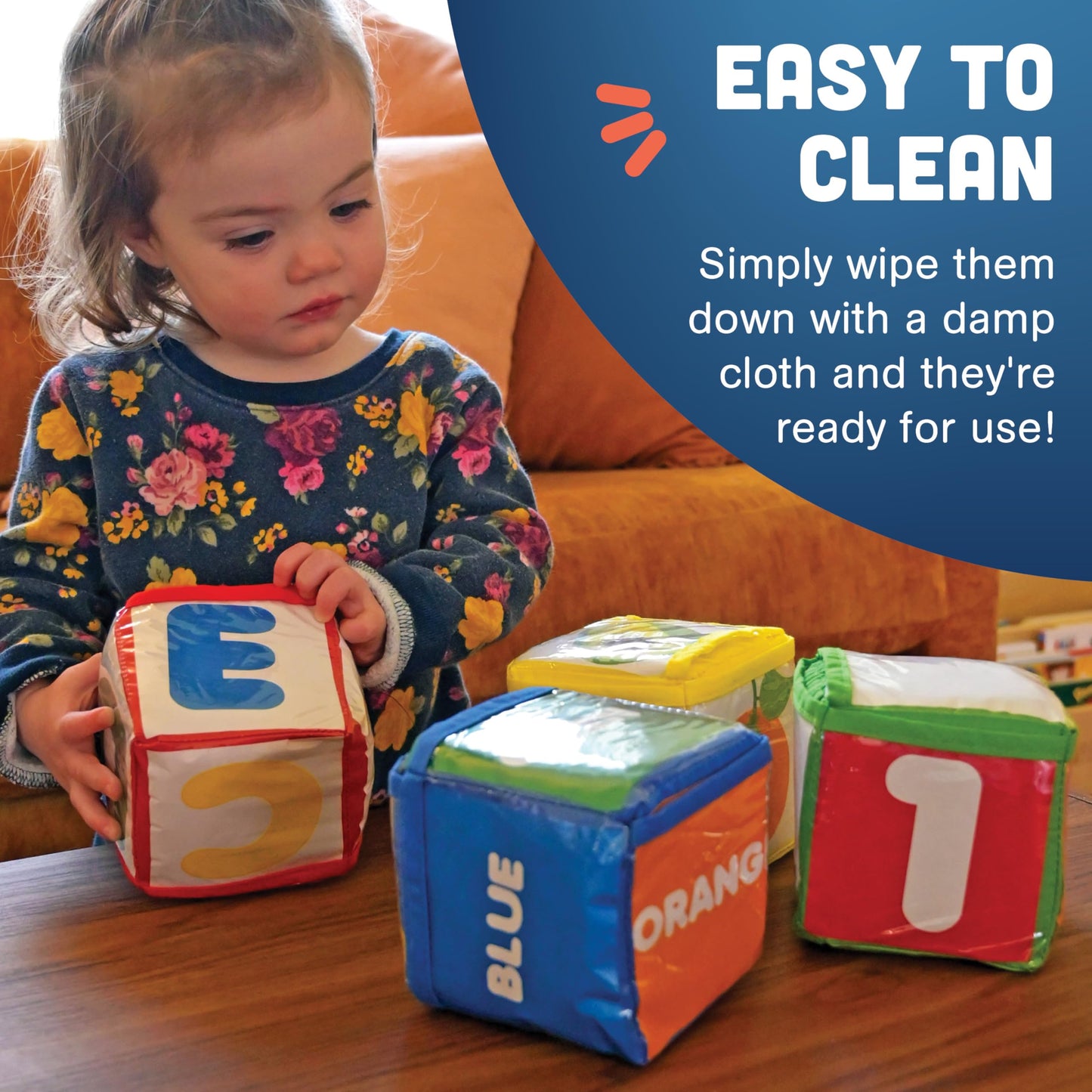 CP Toys Photo Pocket Foam Stacking Blocks - Set of 4 Colorful Blocks with 24 Vinyl Photo Pockets to Personalize - Ages 12 Months+