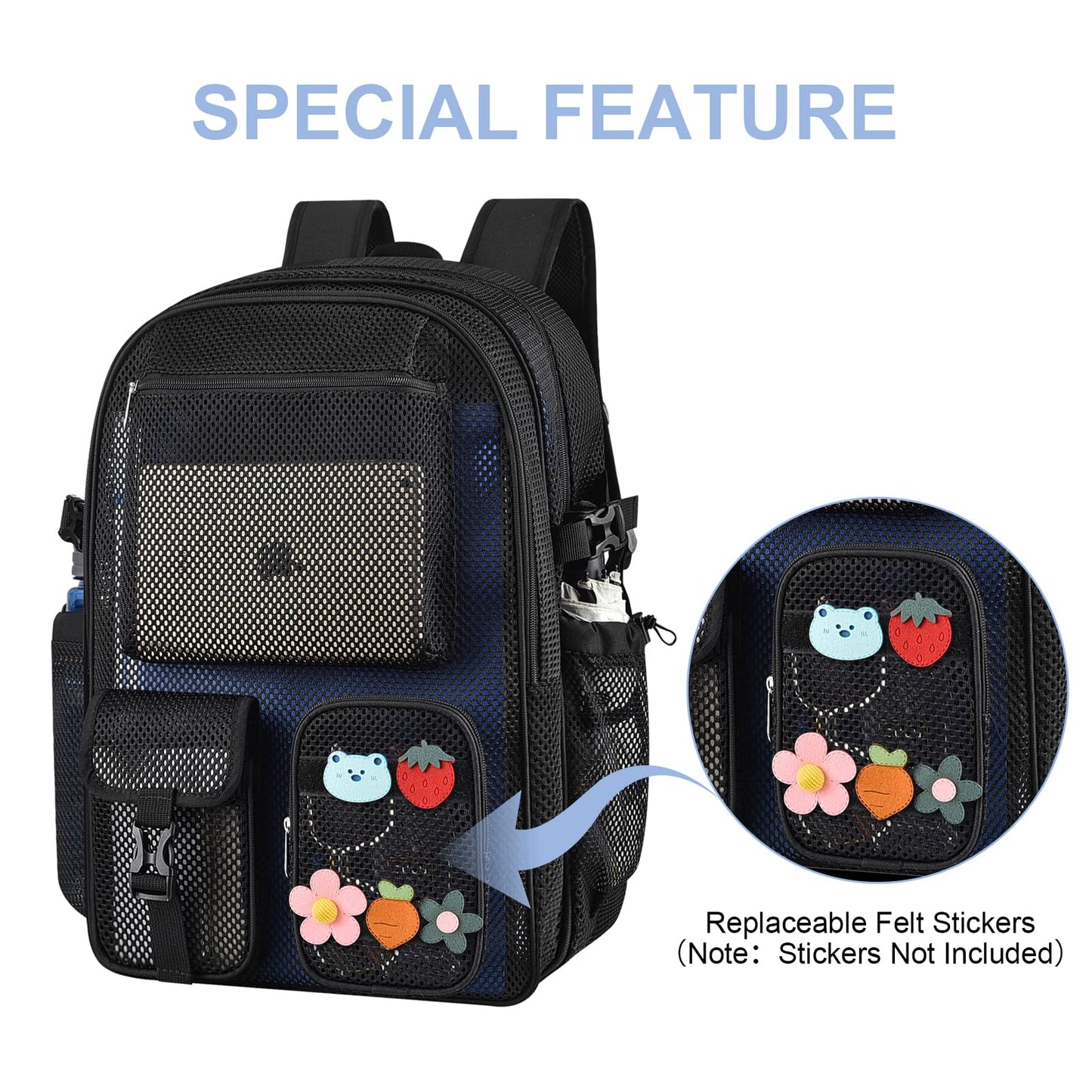 Mesh Backpack for School, 36L Large Heavy Duty Mesh Backpacks for Adults Girls Boys Kids with Inner Laptop Compartment, Mesh Schoolbag for Outdoor Hiking Beach
