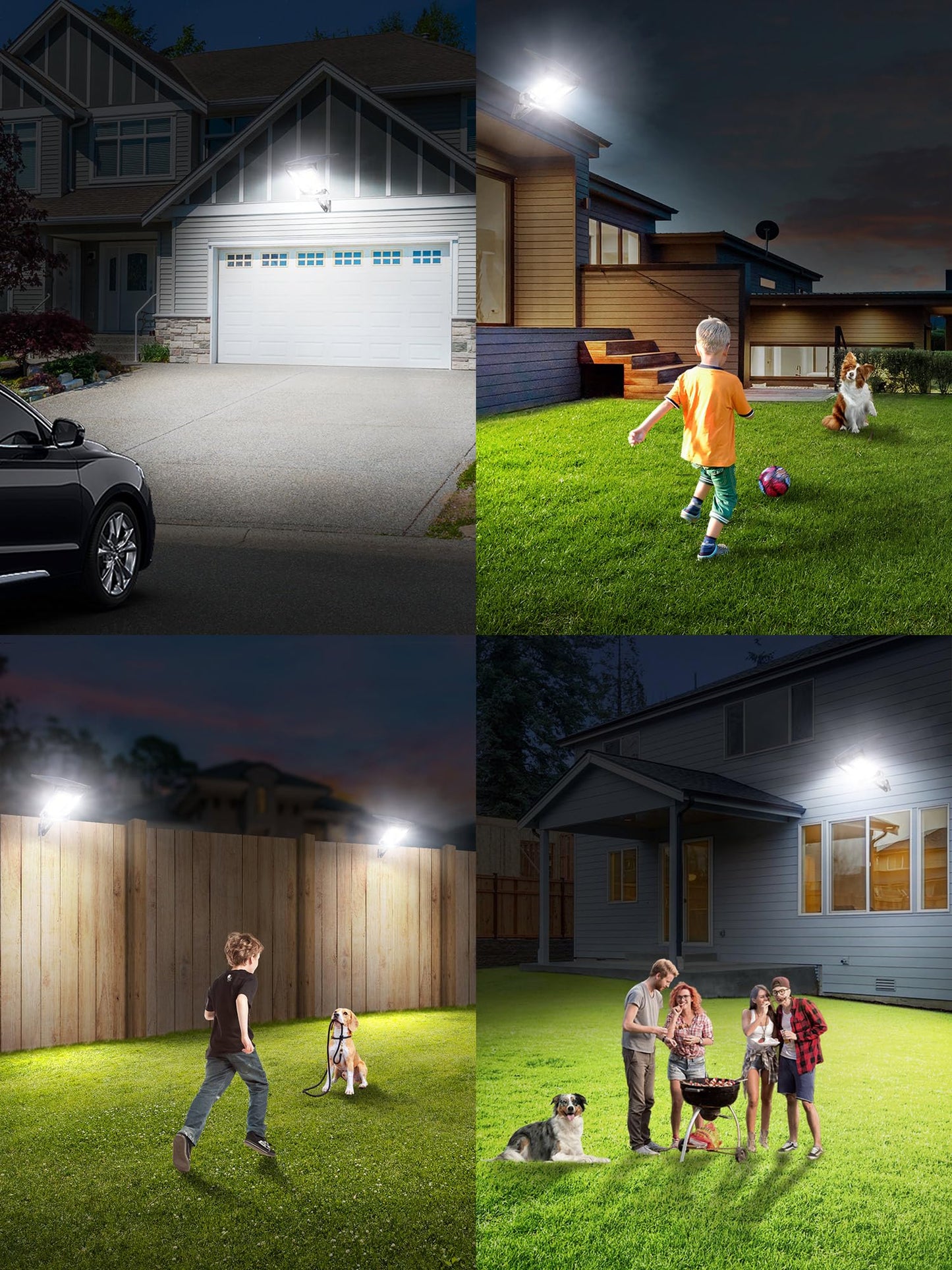 intelamp Solar Street Lights Outdoor Waterproof 3000LM 12500mAh Dual Motion Sensor Dusk to Dawn Security Floodlight Lamp Outside, LED Flood Lighting Exterior with Remote for Parking Lots Patio Yard