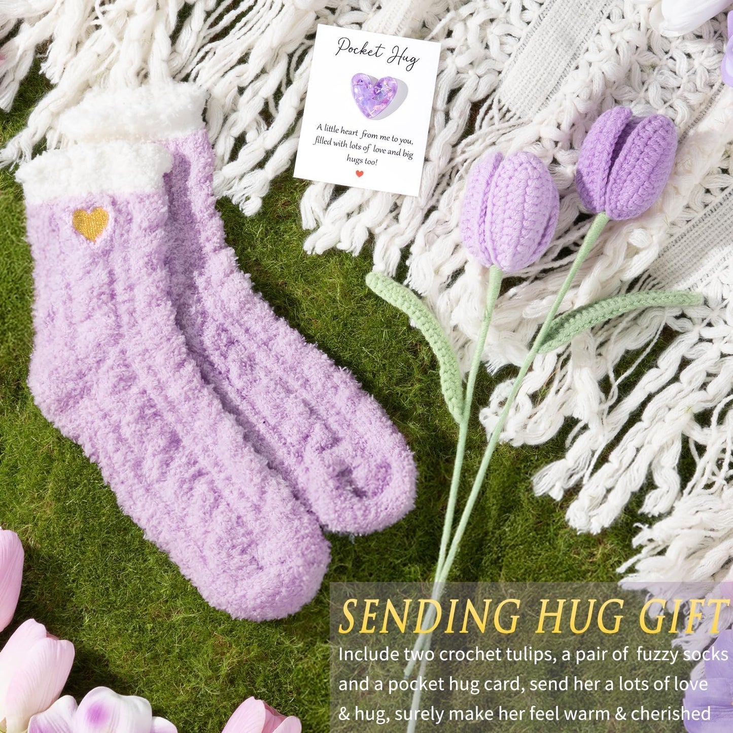 Birthday Gifts for Women Self Care Set Get Well Soon Gift Baskets, Relaxing Lavender Spa Gift Basket Care Package for Women, Unique Easter Gifts for Mom Her Girlfriend Sister Best Friends Wife