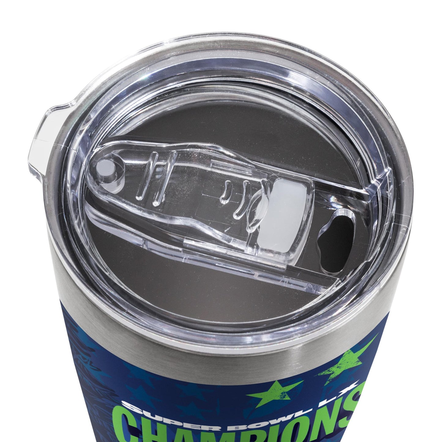Rico Industries NFL Football Seattle Seahawks 2026 Super Bowl LX Champions 20oz Stainless Steel Tumbler with Lid - Great For Coffee, Tea, Water or Cocktails