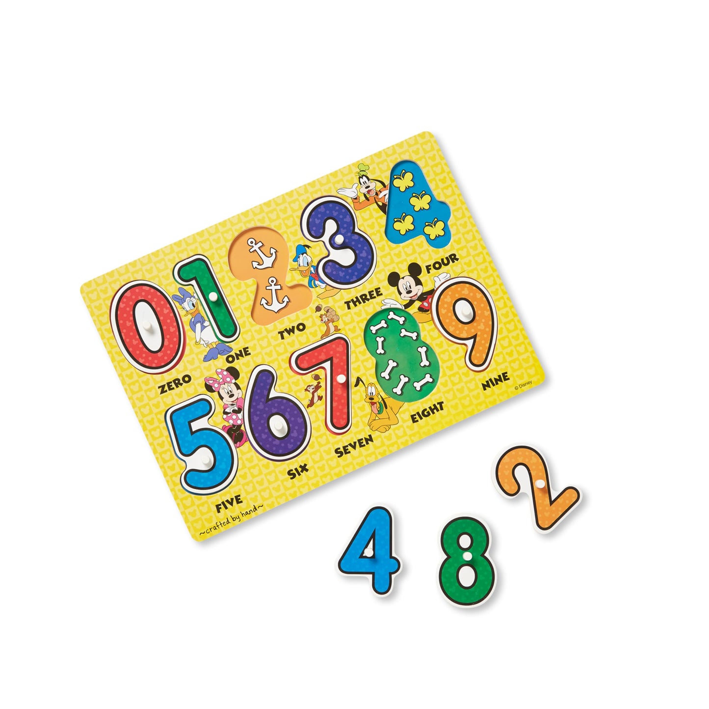 Melissa & Doug Disney Wooden Peg Puzzles Set: Letters, Numbers, and Shapes and ColorsLetters and Number Puzzles, Disney, for Toddlers and Kids Ages 3+