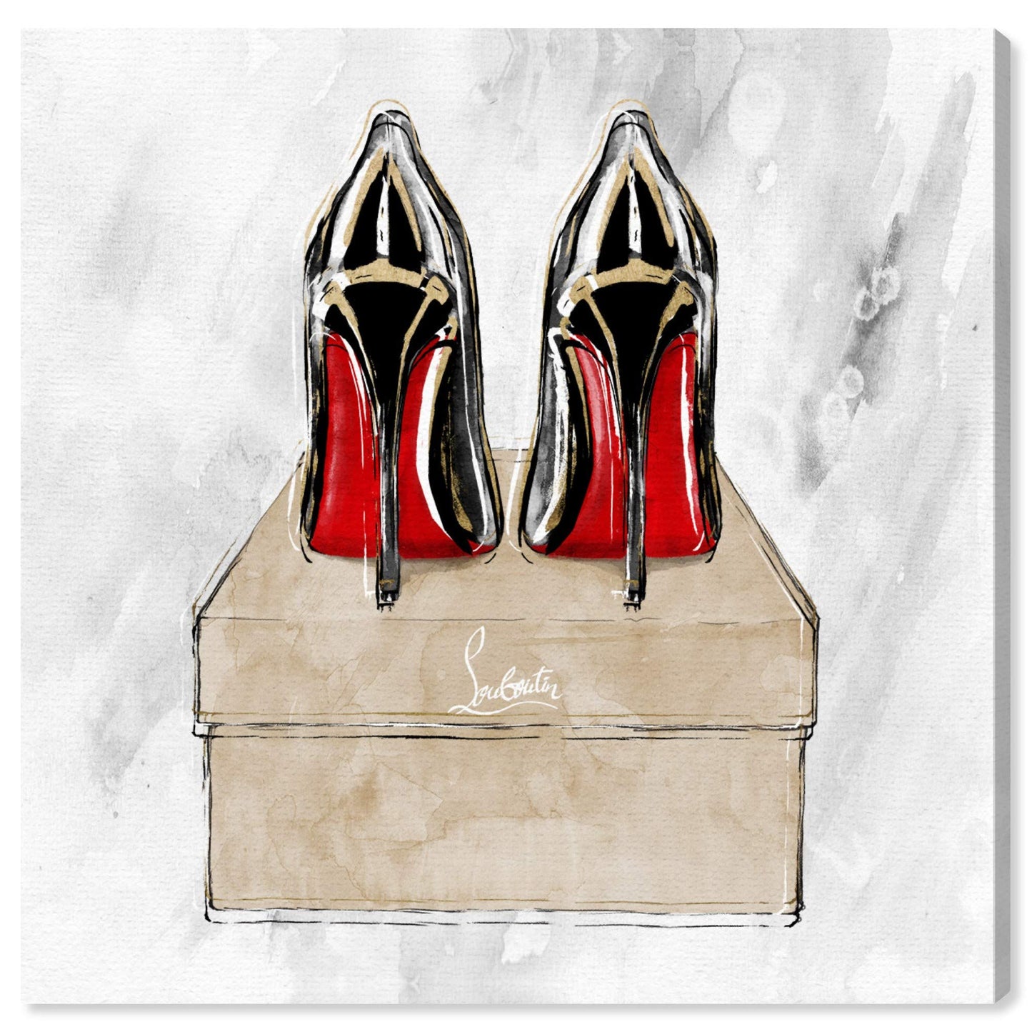 The Oliver Gal Artist Co. Fashion and Glam Wall Art Canvas Prints Heels Red Shoes' Home Décor, 24" x 24", Black, Brown