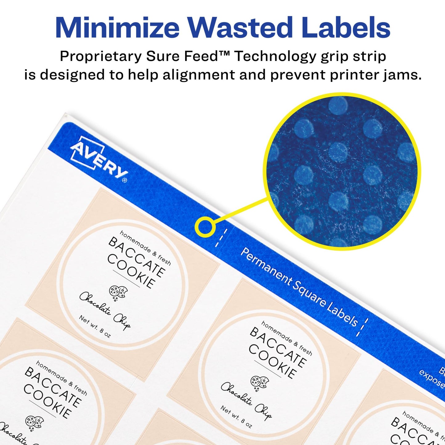Avery Printable Square Labels, 2" x 2", Matte White, Laser & Inkjet Compatible, 300 Blank Labels per Pack, Great for High-Volume Branding, Packaging, Events, and More (5-Pack of 22806)