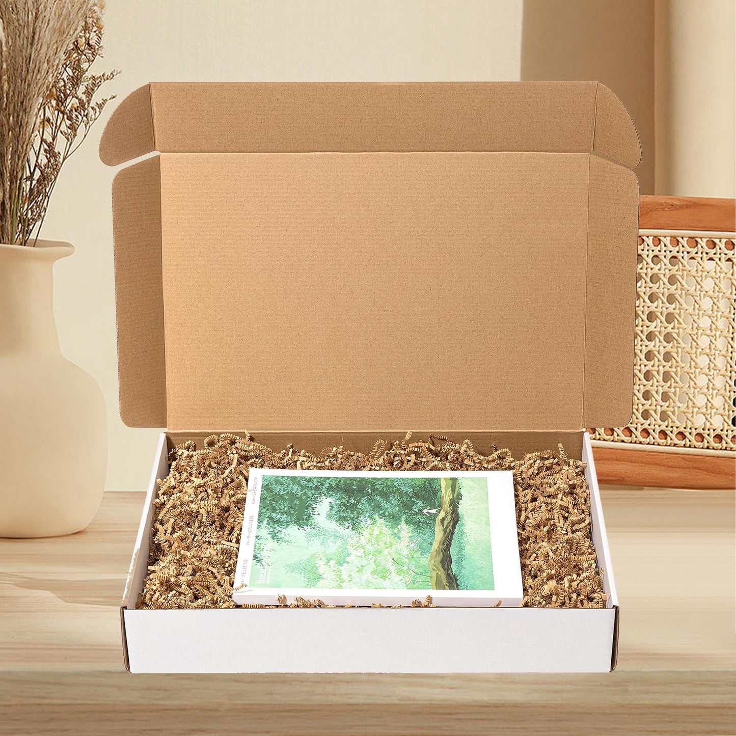 Wowxyz 17x11x3" Shipping Boxes 20 Pack White Corrugated Cardboard Mailing Boxes for Small Business - Flat Literature Mailer Packaging Supplies