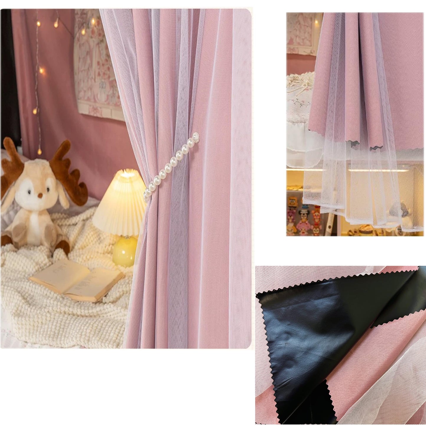 Navhao Dorm Home Solid Thicken Bunk Blackout Bed Curtains Cloth Bed Canopy Students Single Sleeper