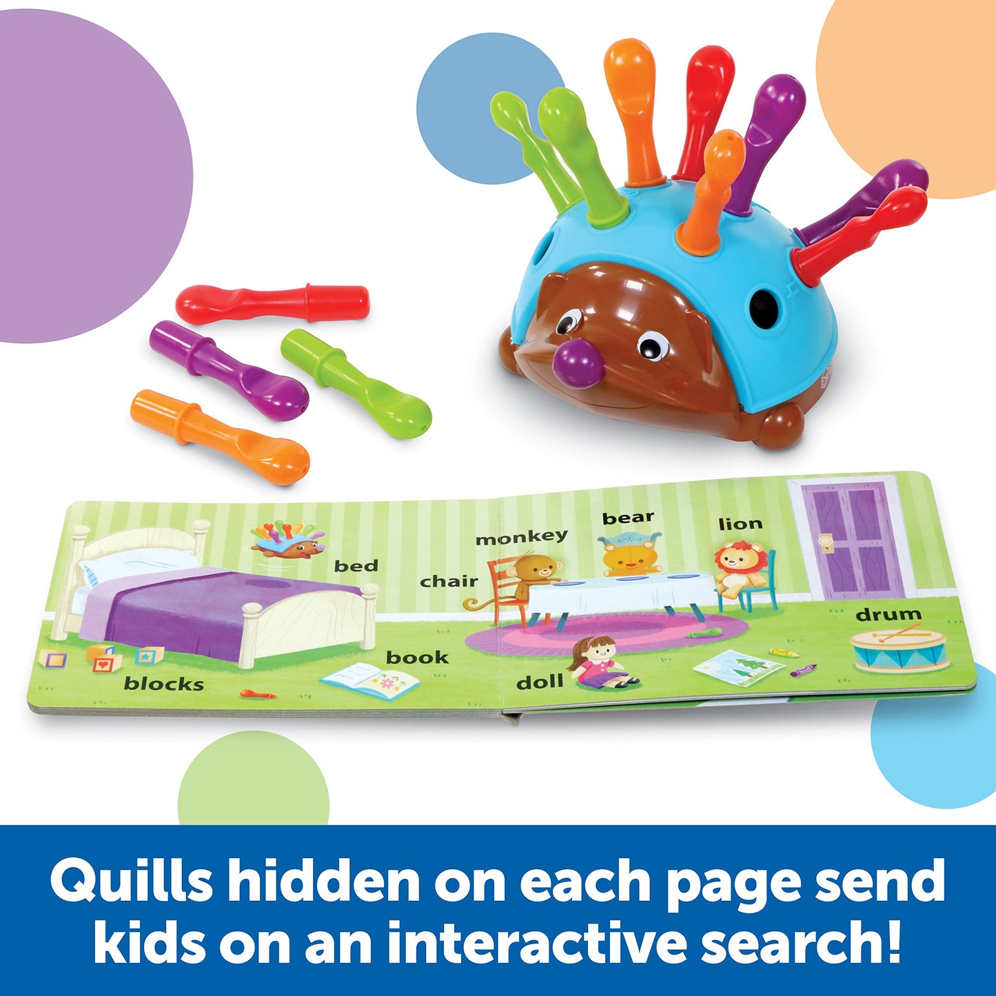 Learning Resources Spike The Fine Motor Hedgehog First Words - 15 Pieces, Age 18 Months+ Toddler Toys, Fine Motor Fun, Preschool Fine Motor Skills, Toddler Activity,