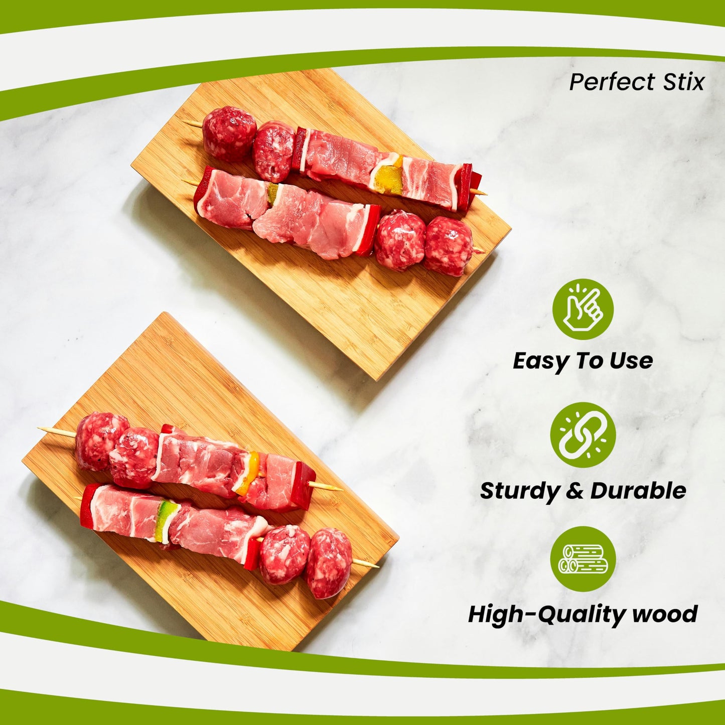 Perfect Stix Wooden Corn Dog Stick Skewers 8.5" x 3/16" Semi-Pointed (Pack of 1005) Semi-Pointed Tip
