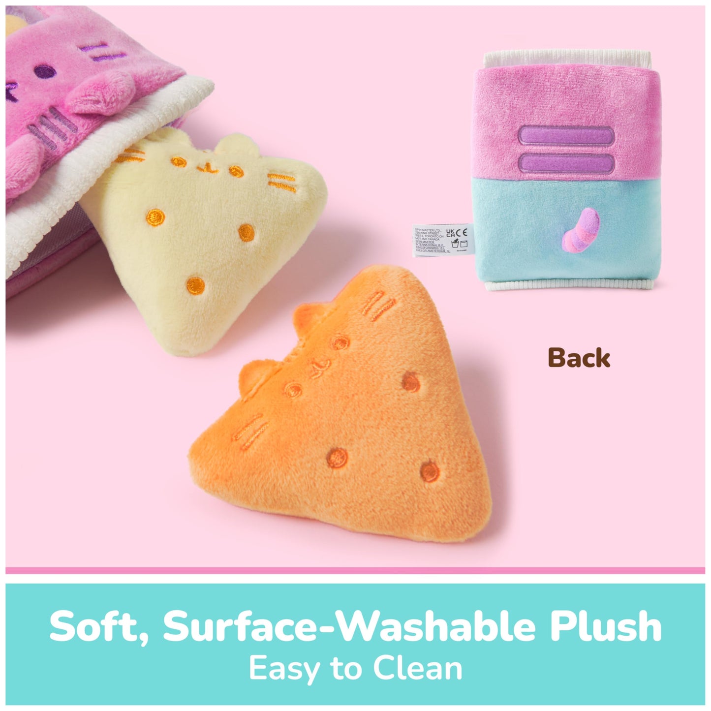 GUND Pusheen Gamer Chips with Removable Mini Plushies, Toy Tortilla Chips, Food Plushies, Gaming Decor, Stuffed Animals for Ages 8 and Up, Pink, 8"