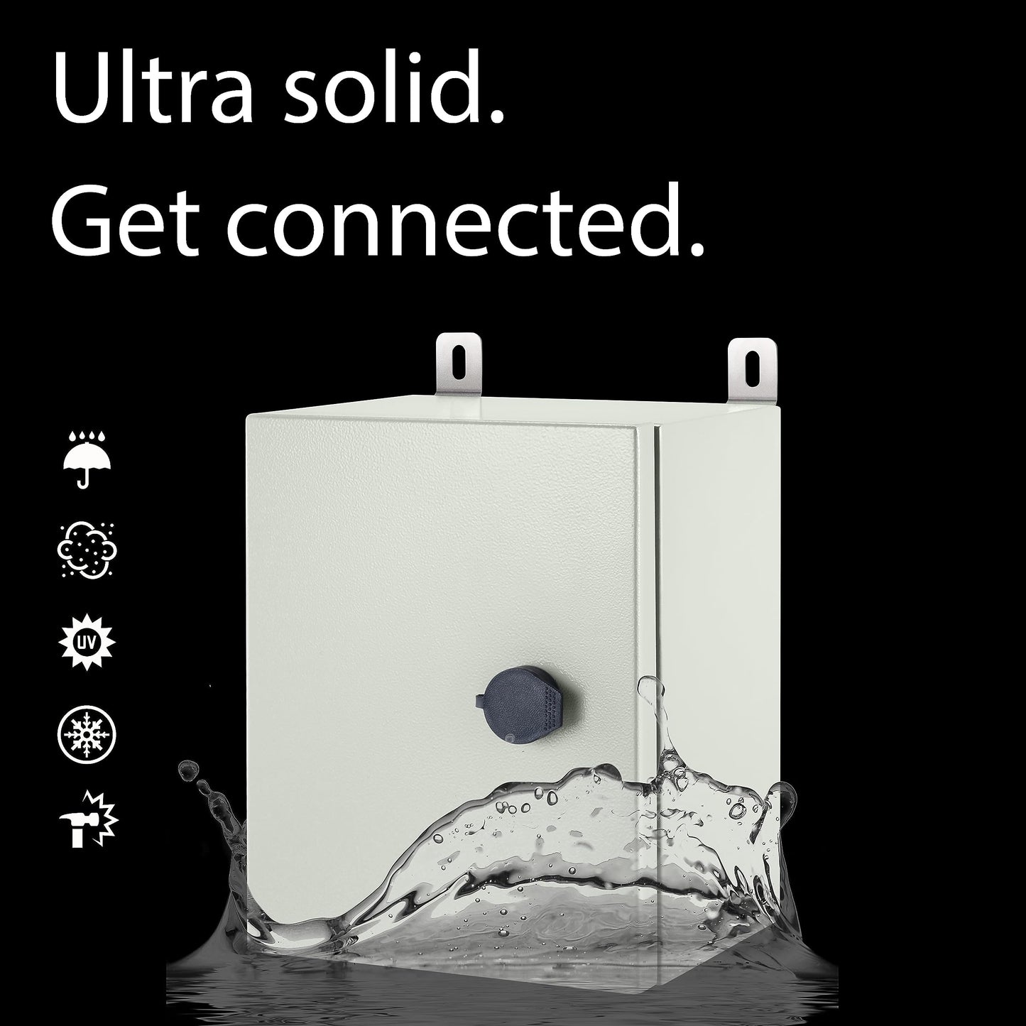 KWONONG Metal Enclosure, IP65 Waterproof Electrical Box for Indoor and Outdoor Projects, Includes Mounting Plate and Wall Bracket 250×200×150mm (10"×8"×6")