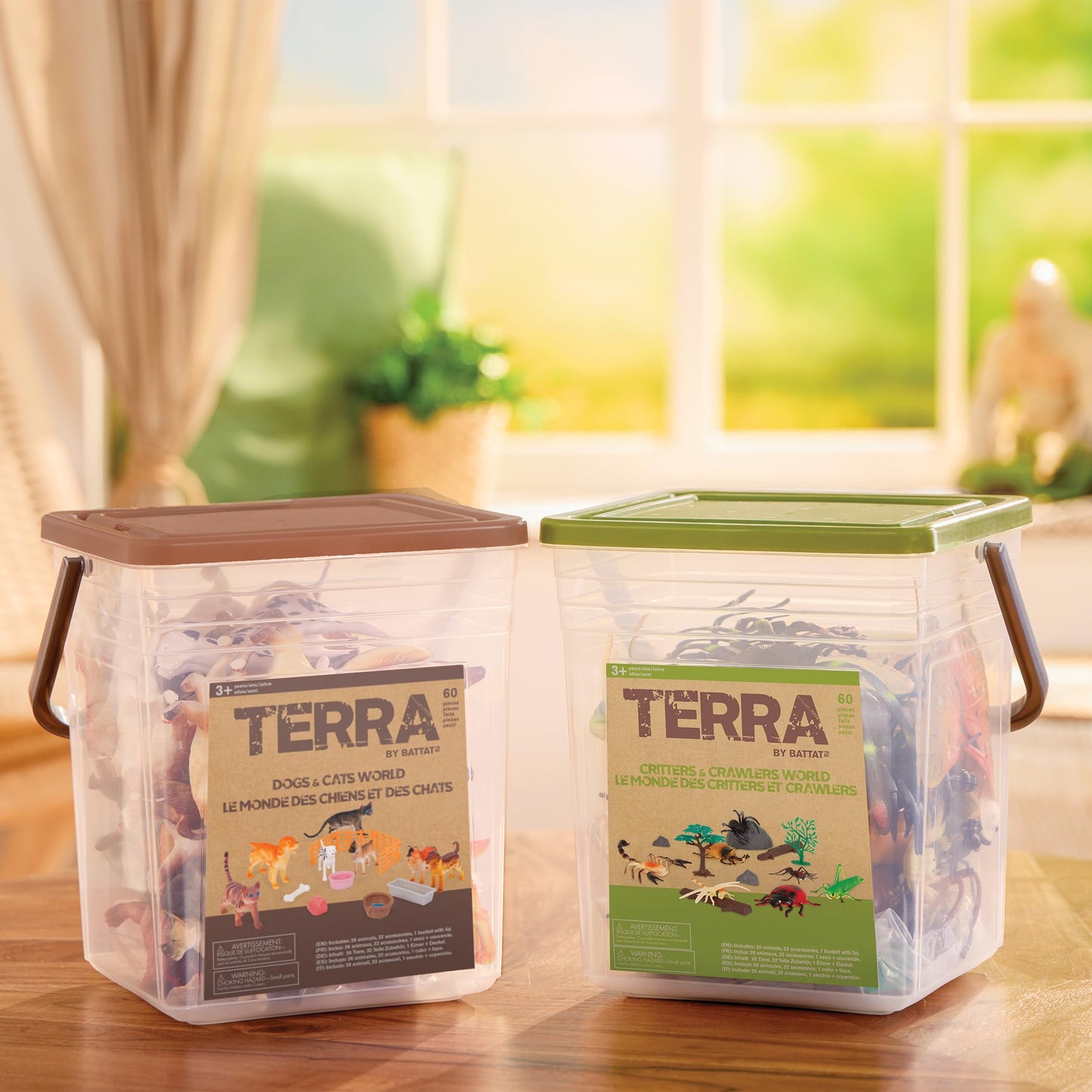 Terra by Battat – Dog & Cat Figurines & Accessories – 60 Pieces Toy Animal Set for Kids – Miniature Pets – Dogs, Cats, Bones, Bowls & More – Realistic Animal Figures for Imaginative Play 3+ Years