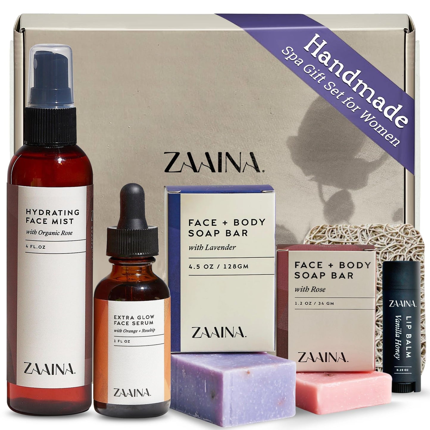 Spa Gifts for Women - Relaxation Spa Kit for Women, Luxury Handmade Pampering Spa Gifts for Women, Spa Gift Basket for Mom, At Home Bath and Body Self Care Spa Package, Birthday Gifts for Women by ZAAINA
