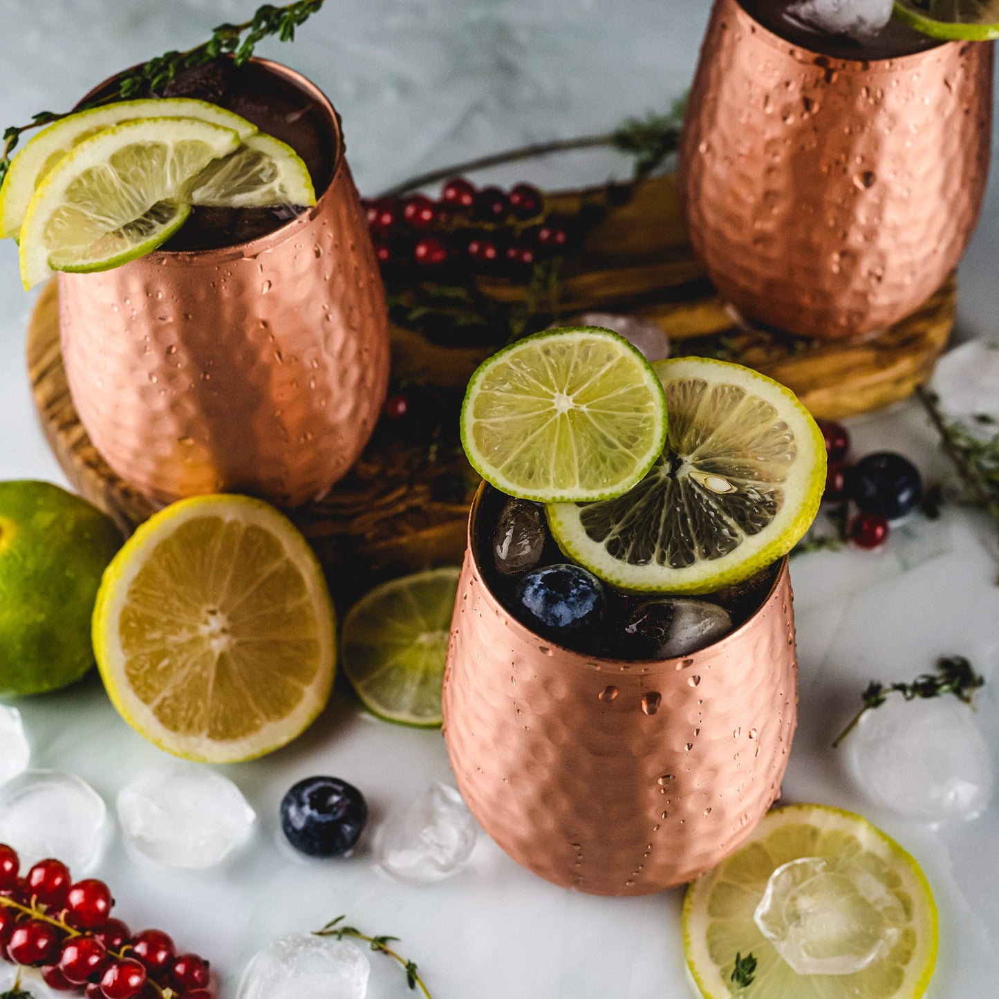 Kosdeg Copper Cups - 16 Oz Set of 4 - Unique Way to Enjoy Wine - Perfect Pure Tumbler for Water - Better Than Glasses or Plastic - Moscow Mule Cup for Drinking