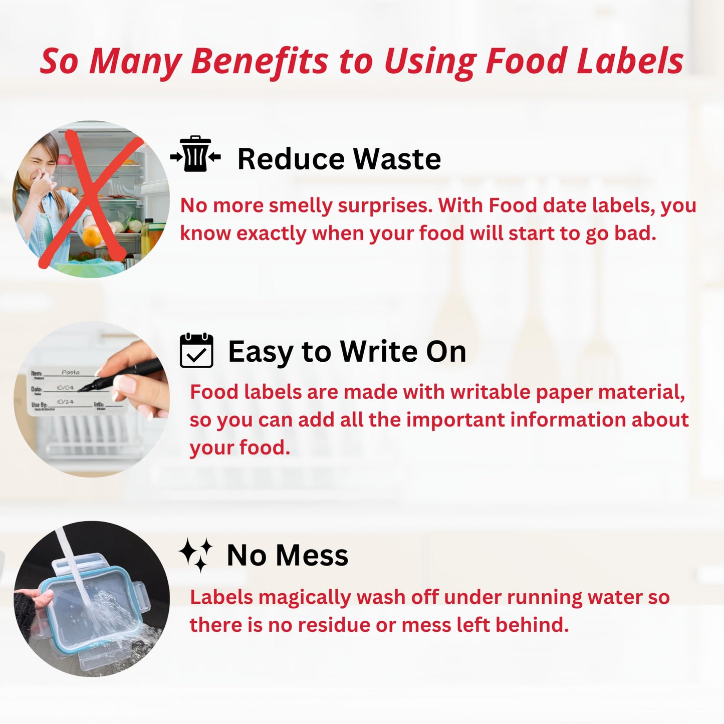ATL Direct 2x3 Dissolvable Food Labels, 1000 Label Stickers, Bottle Labels for Storage Bins, Sticker Labels for Food containers, (1000, Blue)