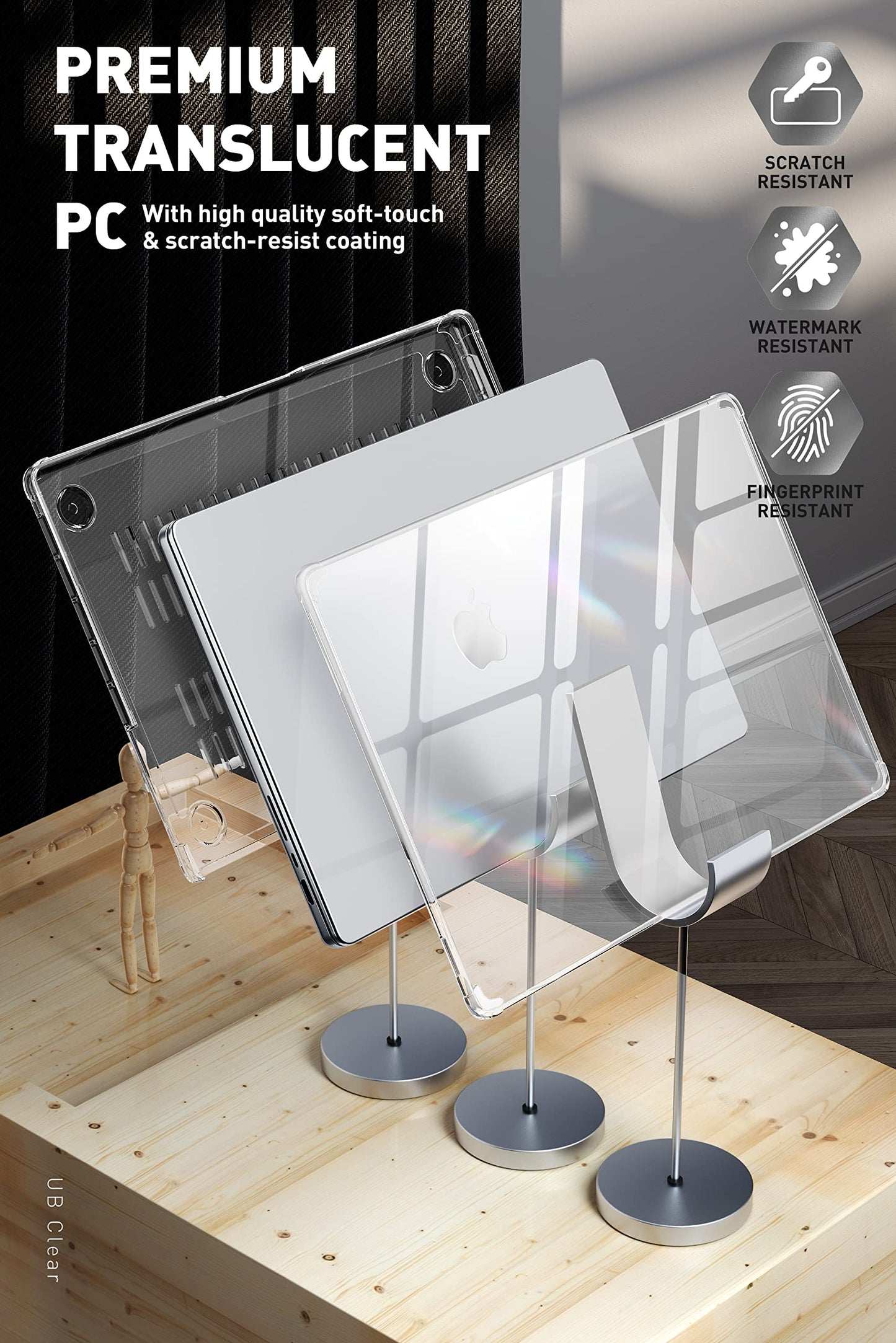 SUPCASE for MacBook Pro 16 Inch Case 2021-2024 Release (Unicorn Beetle Clear), M4/M3/M2/M1 Pro/Max Chip [Anti-Scratch] Slim Clear Cover Accessories for MacBook Pro 16'' with Touch ID, Clear