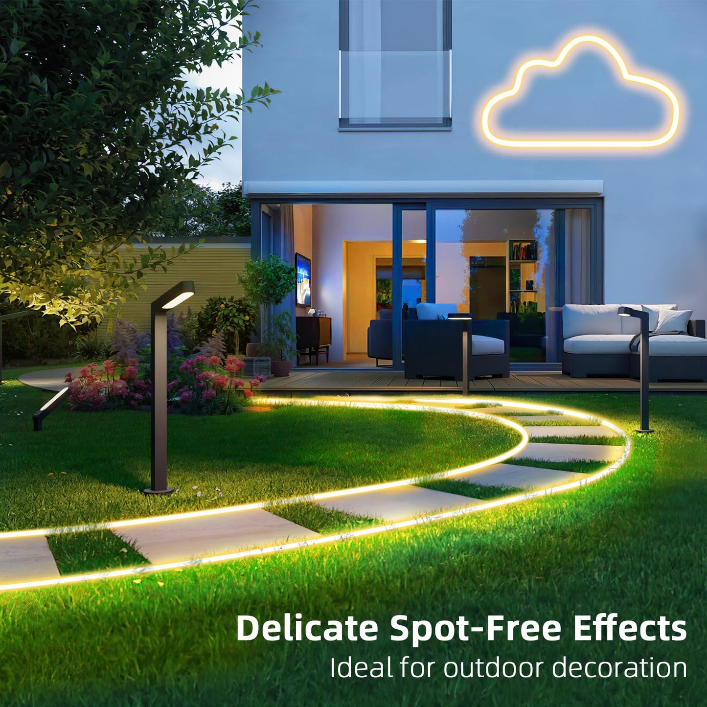 Lamomo LED Neon Lights, 32.8Ft Warm White Dimmable Led Rope Flex, 24V Waterproof LED Strip Lights, Silicone 3000K Neon Strip Lighting for Bedroom Indoor Home Decor