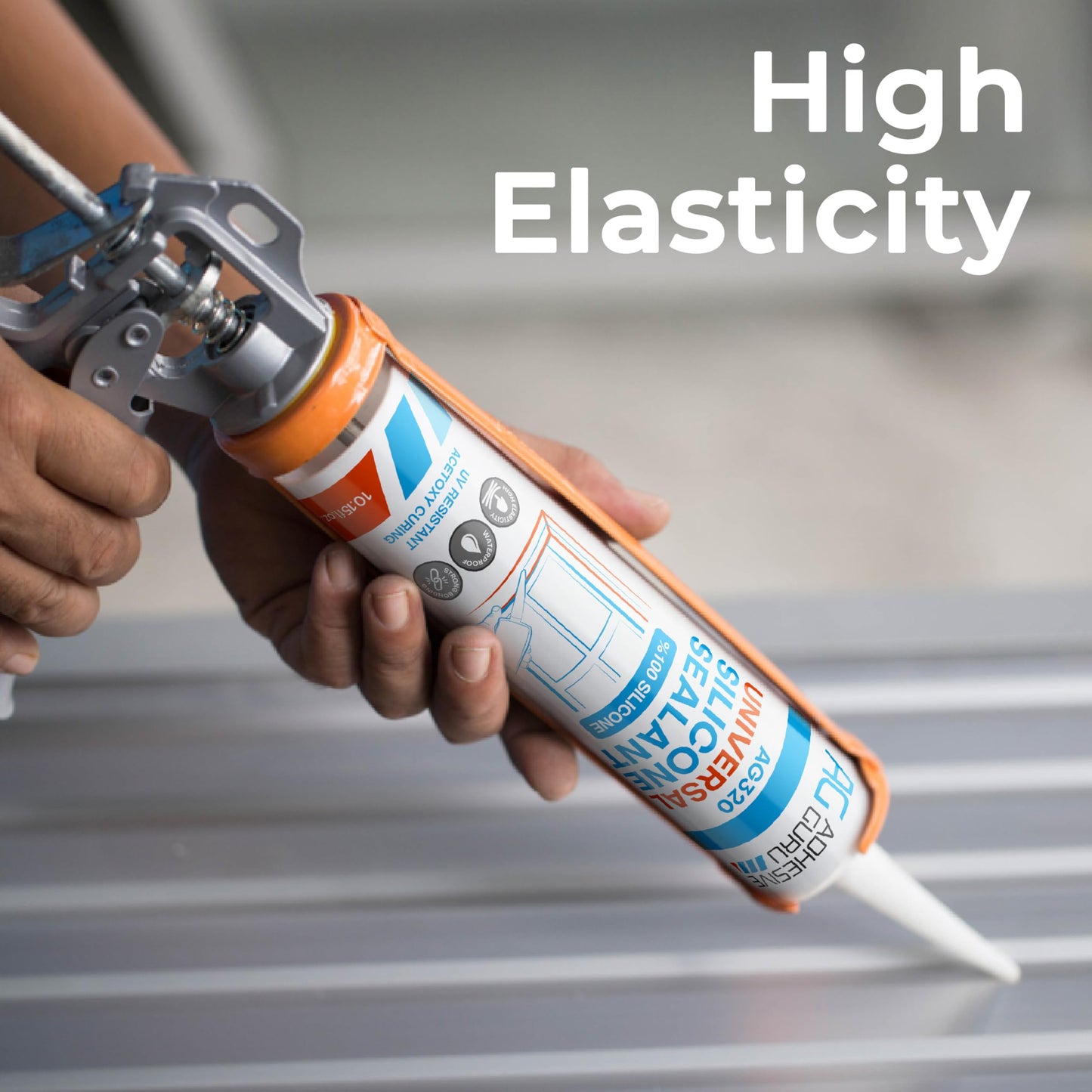 Adhesive Guru All Purpose Clear Silicone Sealant Waterproof (12 x 10.15 fl.oz.), 100% Silicone Caulk, Weatherproof & Flexible Adhesive Sealant for Indoor and Outdoor Use, Transparent -12 Pack