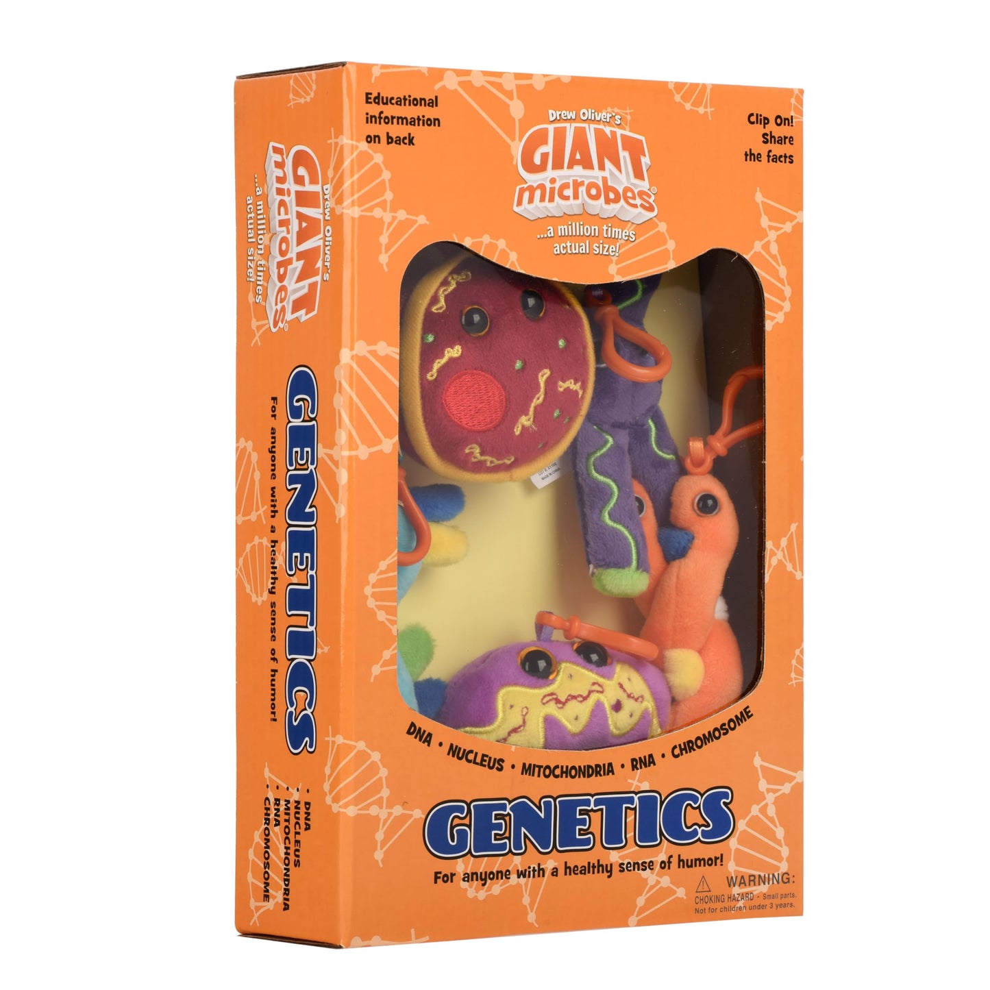 GIANTmicrobes Genetics Gift Box, DNA Gifts, Genetic Counselor & Genealogist Gifts, DNA Plush Keychain, Ancestry Gift