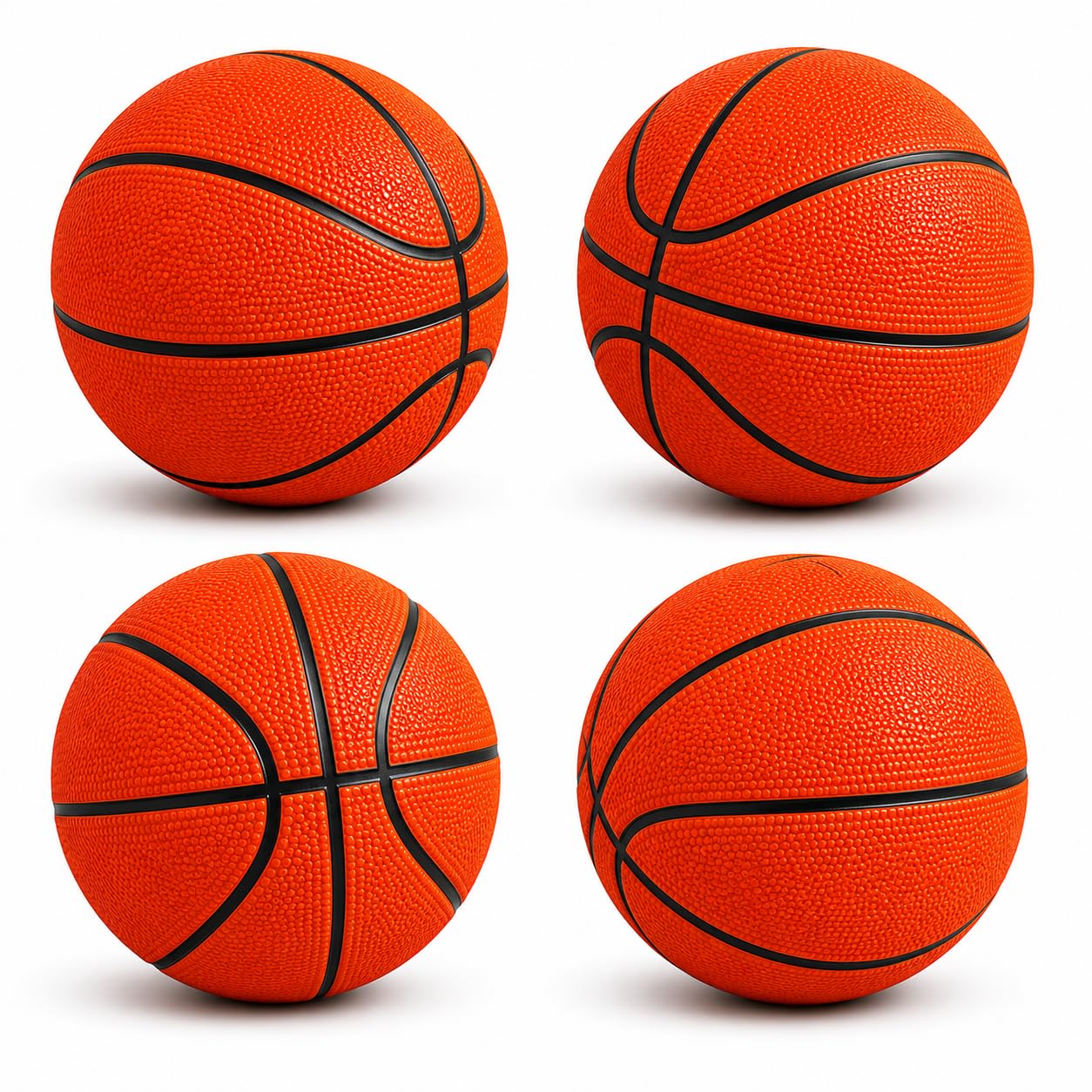 The Dreidel Company 7" Mini Rubber Basketball for Kids – Size 3 Youth Indoor Outdoor Basketball with Easy Grip Pebbled Texture for Mini Hoops, Toddlers and Beginner Ballers (4-Pack)