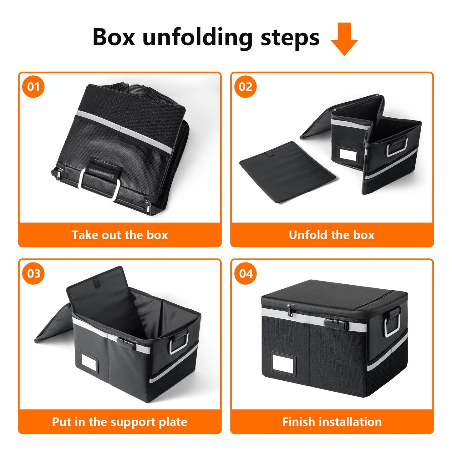 Ekunivers Fireproof Waterproof Document Box with Lock Collapsible Portable File Organizer Hard Shell Storage for Hanging Letter Legal Folders Home Office Safe Green 15.7x11.8x10.2in
