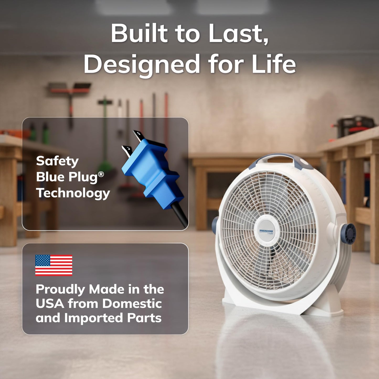 Lasko WINDMACHINE 20" High Velocity Floor Fan with 3 Speeds, 360° Directional Airflow, Portable Air Circulator Fan for Home, Garage & Workshop, Fully Assembled, Gray, 3301