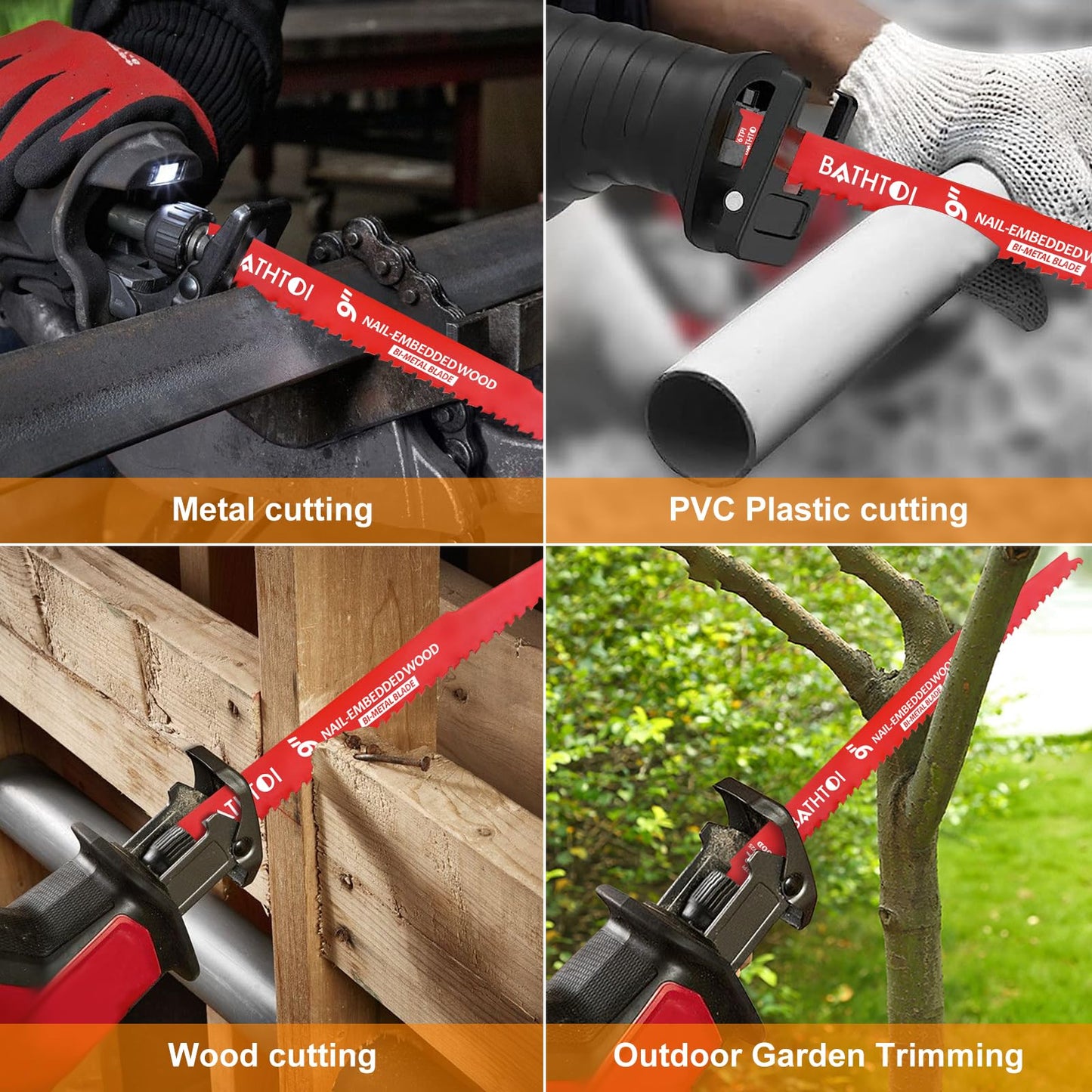 25 Pack 9 Inch 4/6 Tpi Reciprocating Saw Blades for Wood and Nail-Embedded Wood Cutting, Bi-Metal Sawzall Blades with 8% Cobalt for Longer Life and Faster Cutting Speed