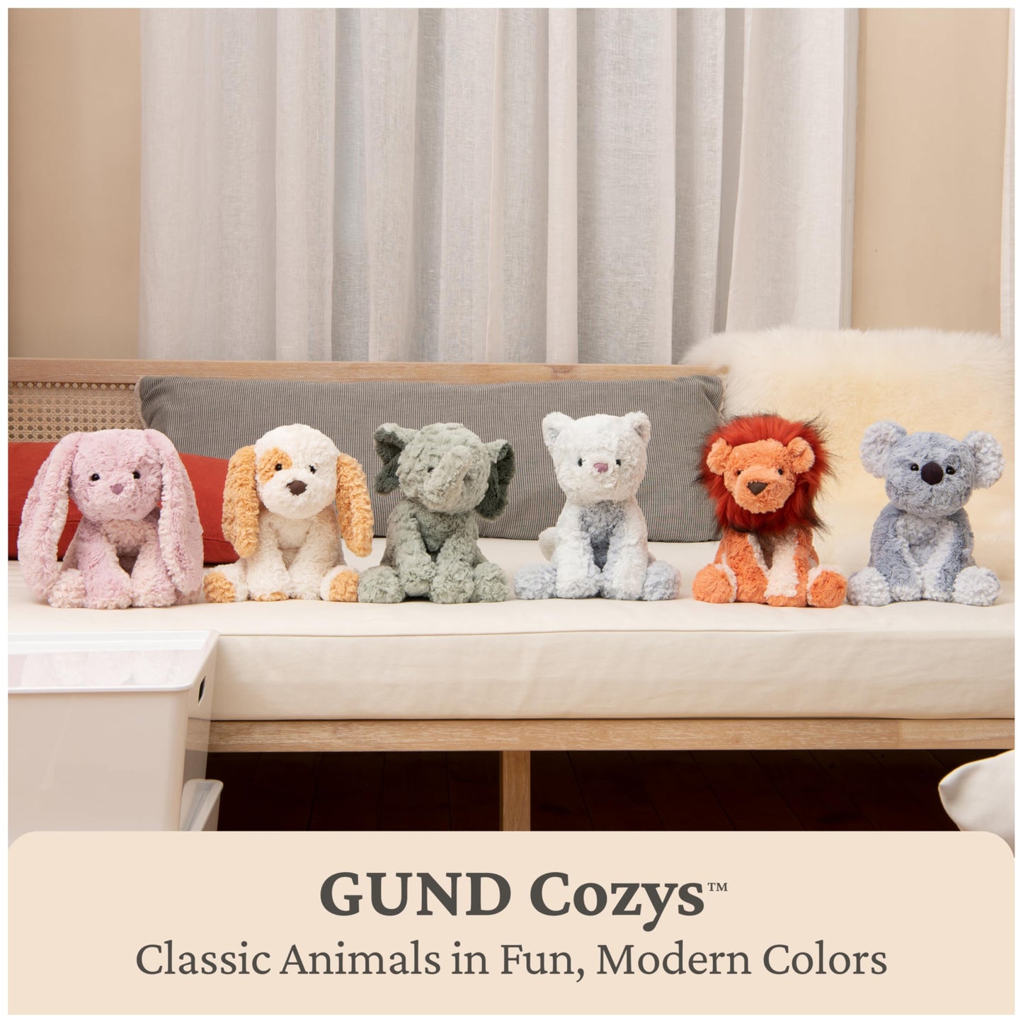 GUND Cozys Collection Elephant Plush, Elephant Stuffed Animals for Ages 1 and Up, Gray, 10"