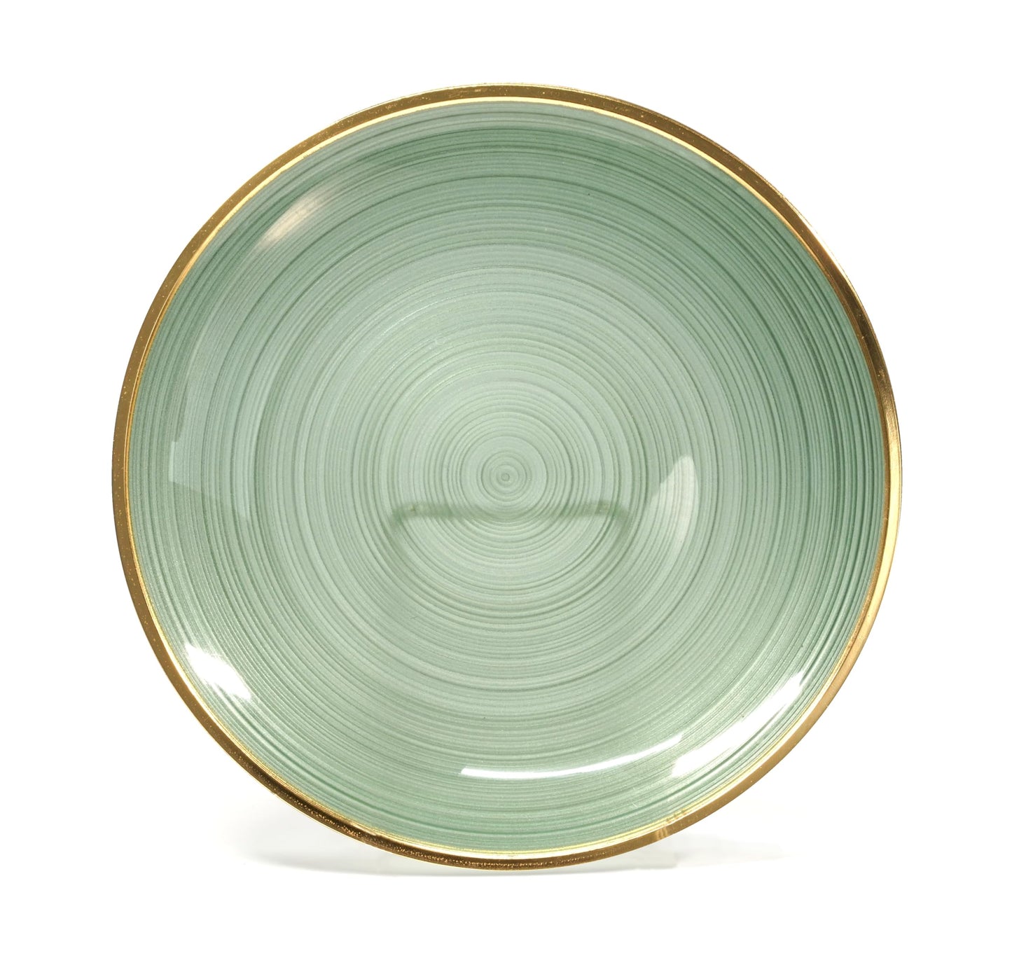 " OCCASIONS " 50 Plates Pack (25 Guests)-Wedding Party Disposable Plastic Plate Set -25 x 10'' Dinner + 25 x 7'' Salad & Dessert plates (Belize in Green & Gold)