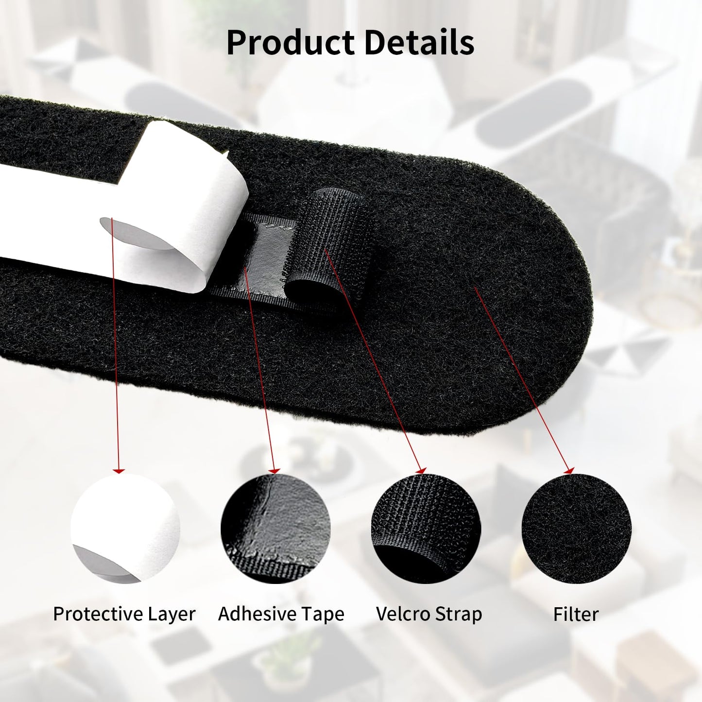 Amestar 40 Pack Ceiling Fan Filters for Blades, Black Ceiling Fan Air Purifier Pads, Dust Catcher Activated Coconut Carbon Ceiling Fan Filter Accessories