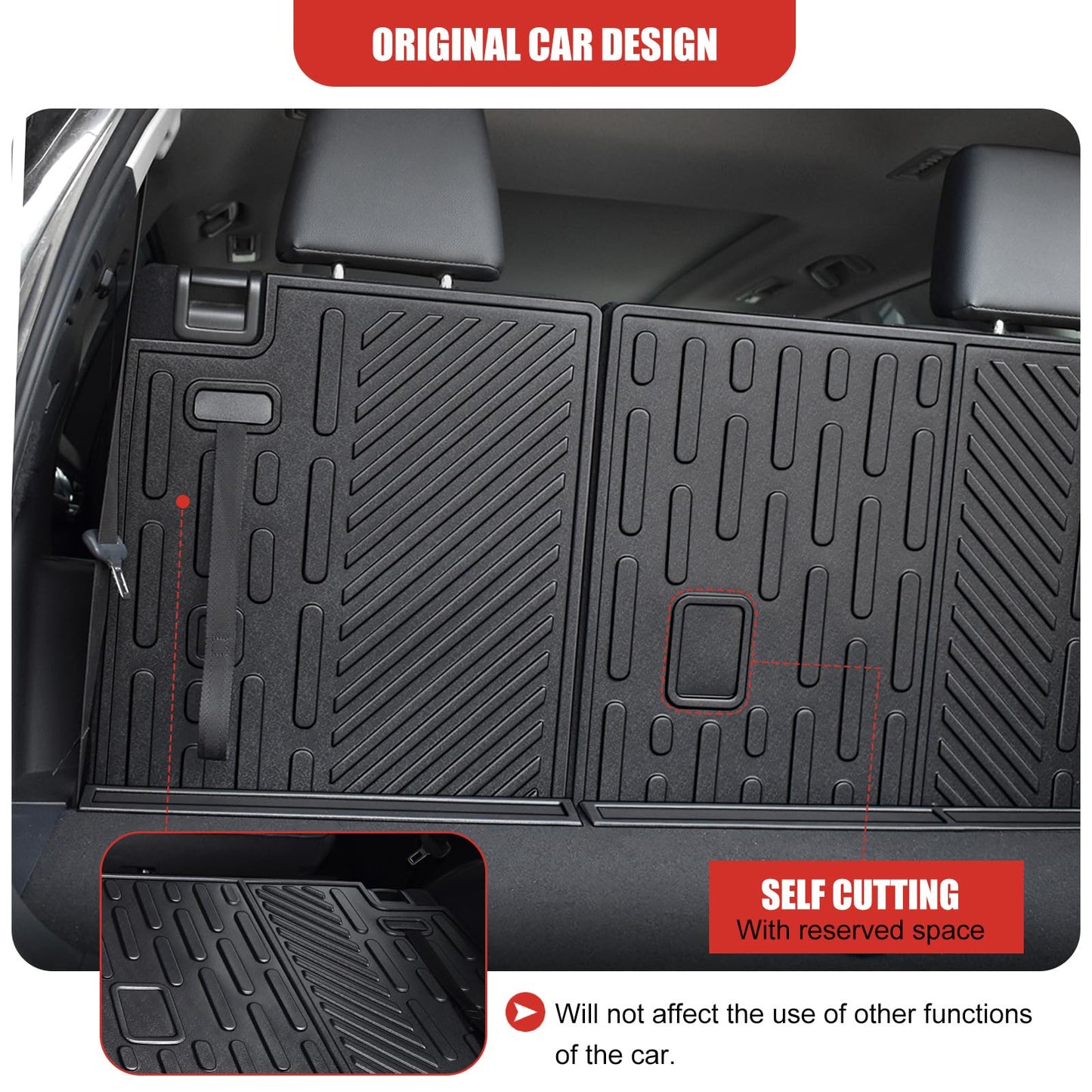 Utiiy Cargo Mat Fit for 2020-2025 Toyota Highlander&Grand Highlander 3rd Row Backrest Mat TPE Trunk Liner All Weather Seats Back Protector for Highlander/Grand Highlander Accessories(Backrest Liner)