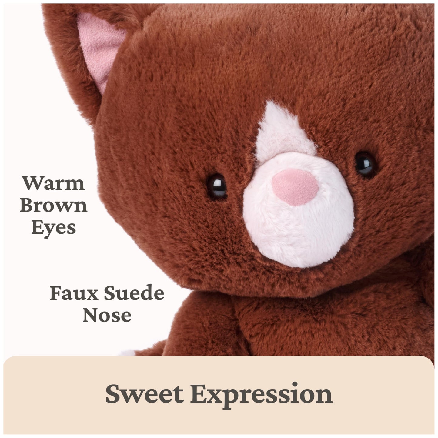 GUND Hazel Kitten Plush Toy, Premium Kitten Stuffed Animal, Sensory Toy for Ages 0 and Up, Brown, 12”