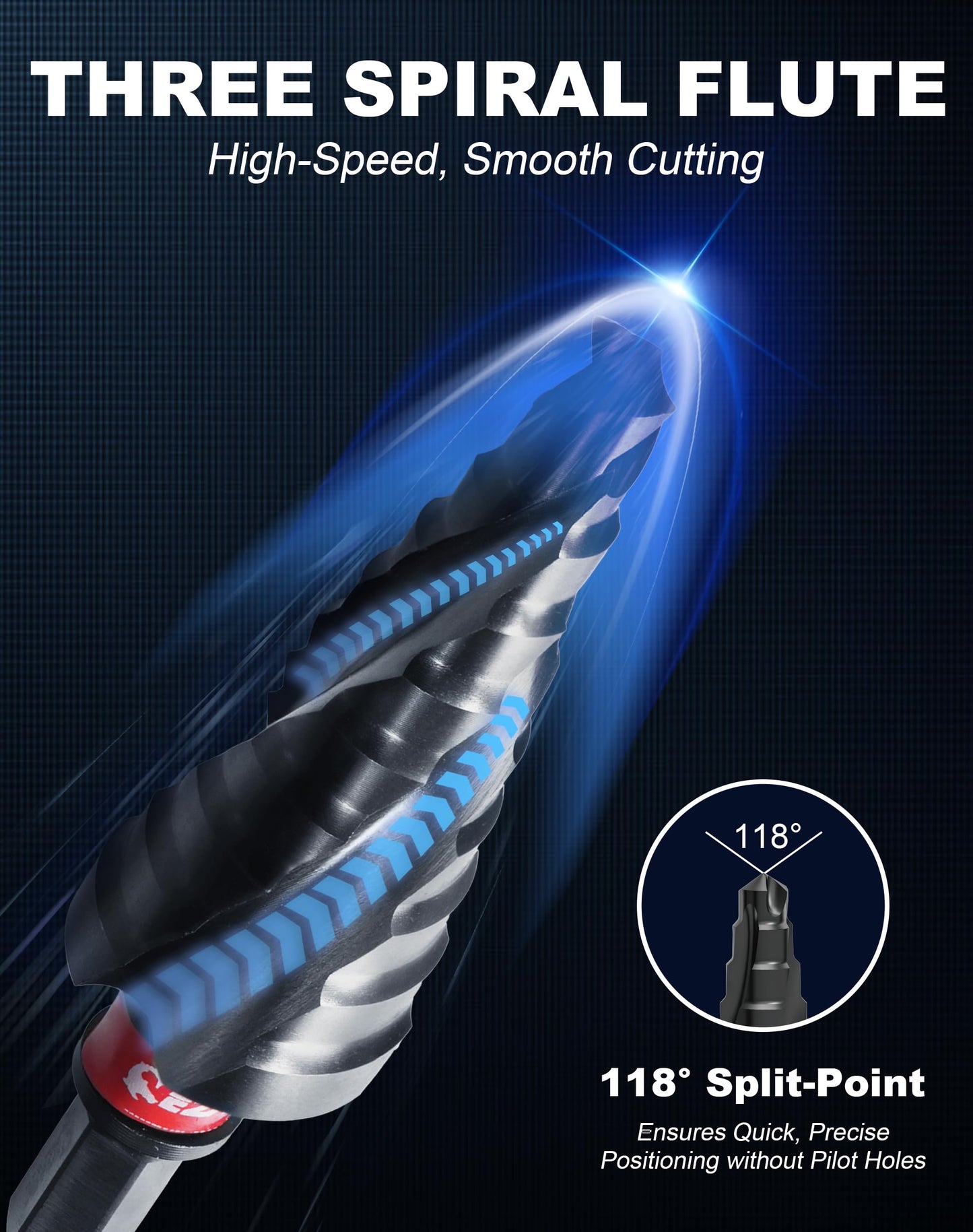 EZARC Step Drill Bit for Metal, M35 Cobalt Unibit Step Drill Bit Set 1/8"-7/8"(3pcs) Wear-Resistant AlTiN Coated, 1/4" Hex Shank for Metal, Stainless Steel, Aluminum, Plastic