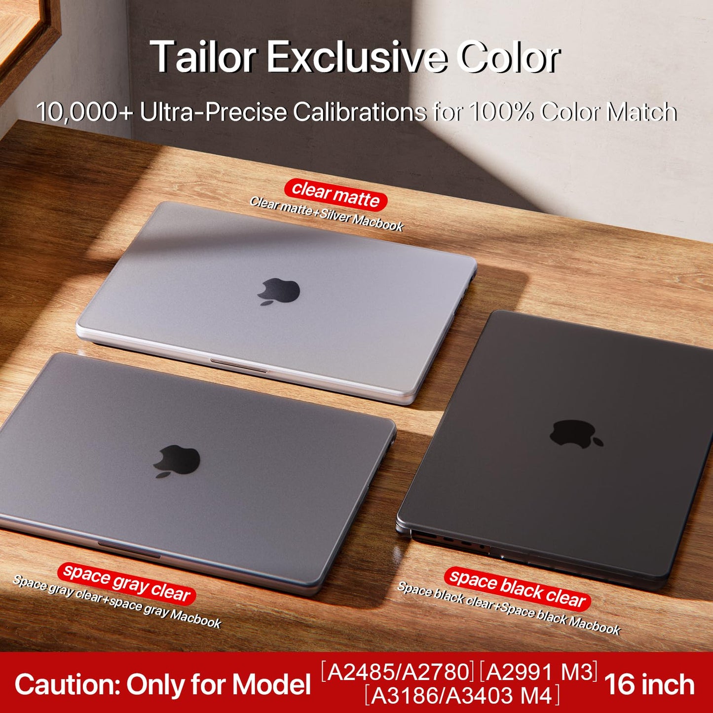 Soonjet for MacBook Pro 16 inch Case M4 2024-2021 M3 M2 M1 Pro/Max [100% Match Official Color] [Scientific Slim] Protective Hard Case Laptop Cover A3403 A3186 A2991 A2780 A2485 - Space Black Clear