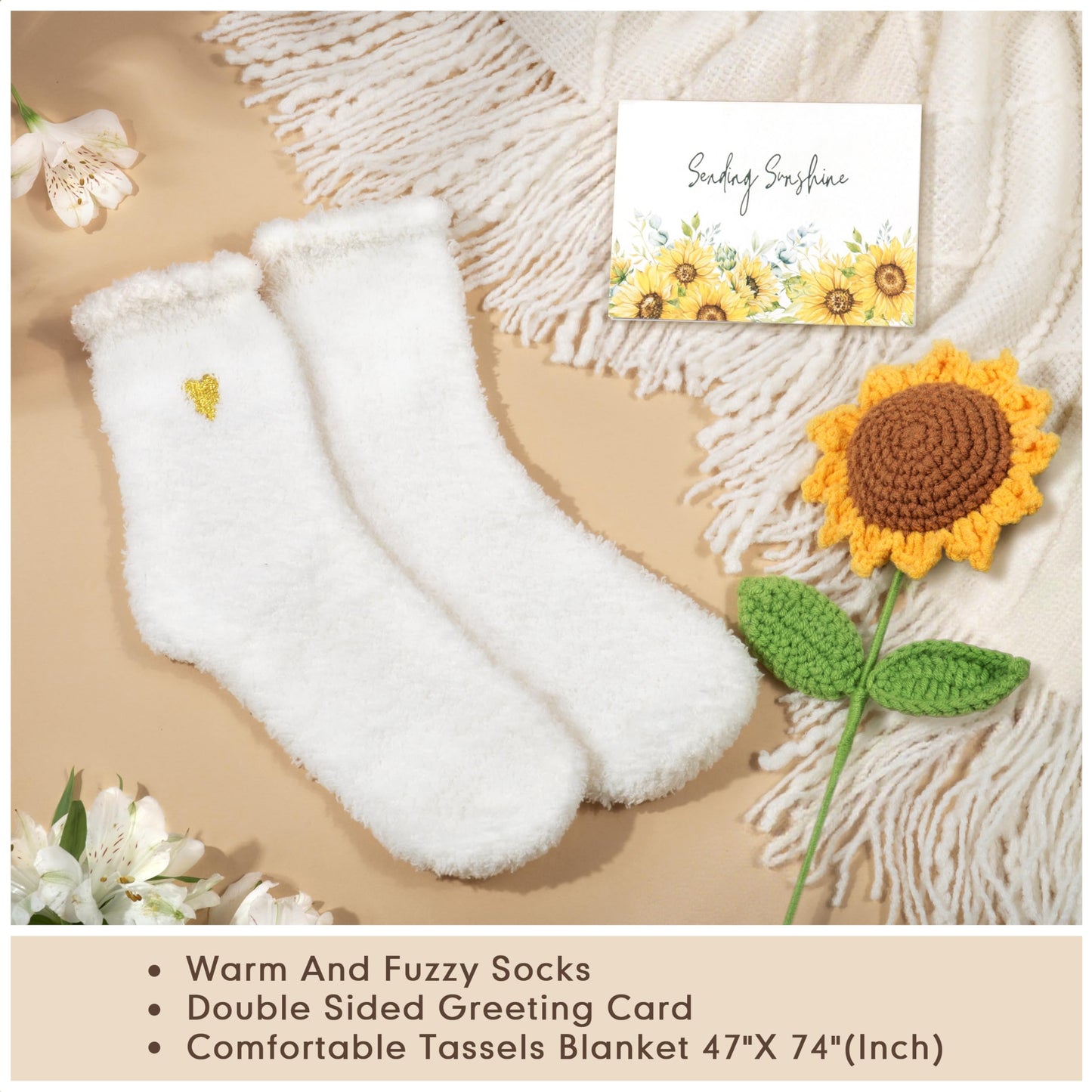 Gifts for Women, Mothers Day Birthday Gifts for Women, Get Well Soon Self Care Package After Surgery, Sending Sunshine Sunflower Basket, Thinking of You Inspirational Gift for Mom Her Sister Wife