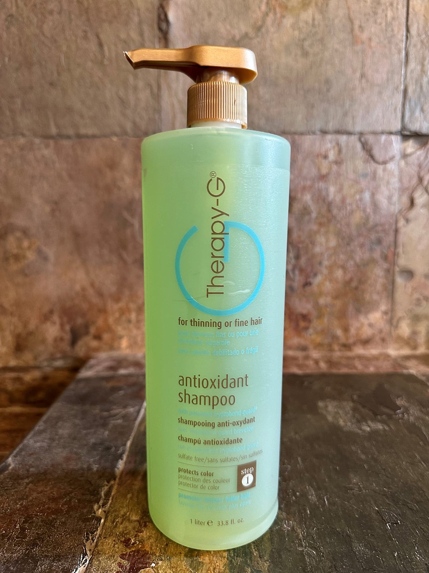 Therapy-G Antioxidant Shampoo (Liter 33.8oz) for fine, thinning hair and anti hair loss. Protects hair color and prevents damage and helps inhibit DHT and stimulate renewed growth shampoo..