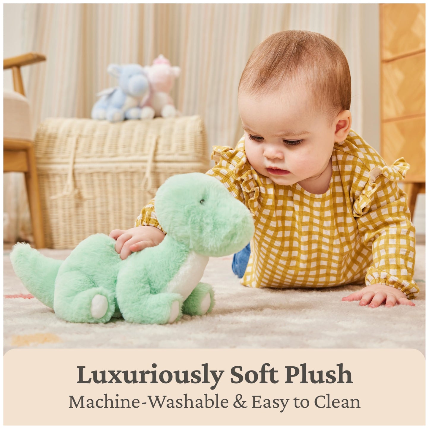 Baby GUND Fern Dinosaur Plush, Stuffed Animal for Babies and Toddlers, Green, 10”