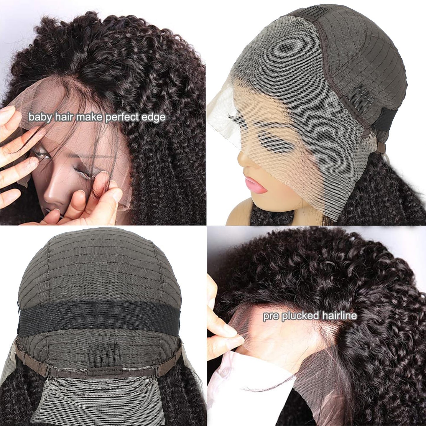 PRIMELACE Kinky Curly HD Lace Front Wigs Human Hair 18 inch Pre Plucked 13x4 Lace Frontal Human Hair Kinky Curly Wig with Baby Hair Kinkycurly Wig Human Hair 180 Density