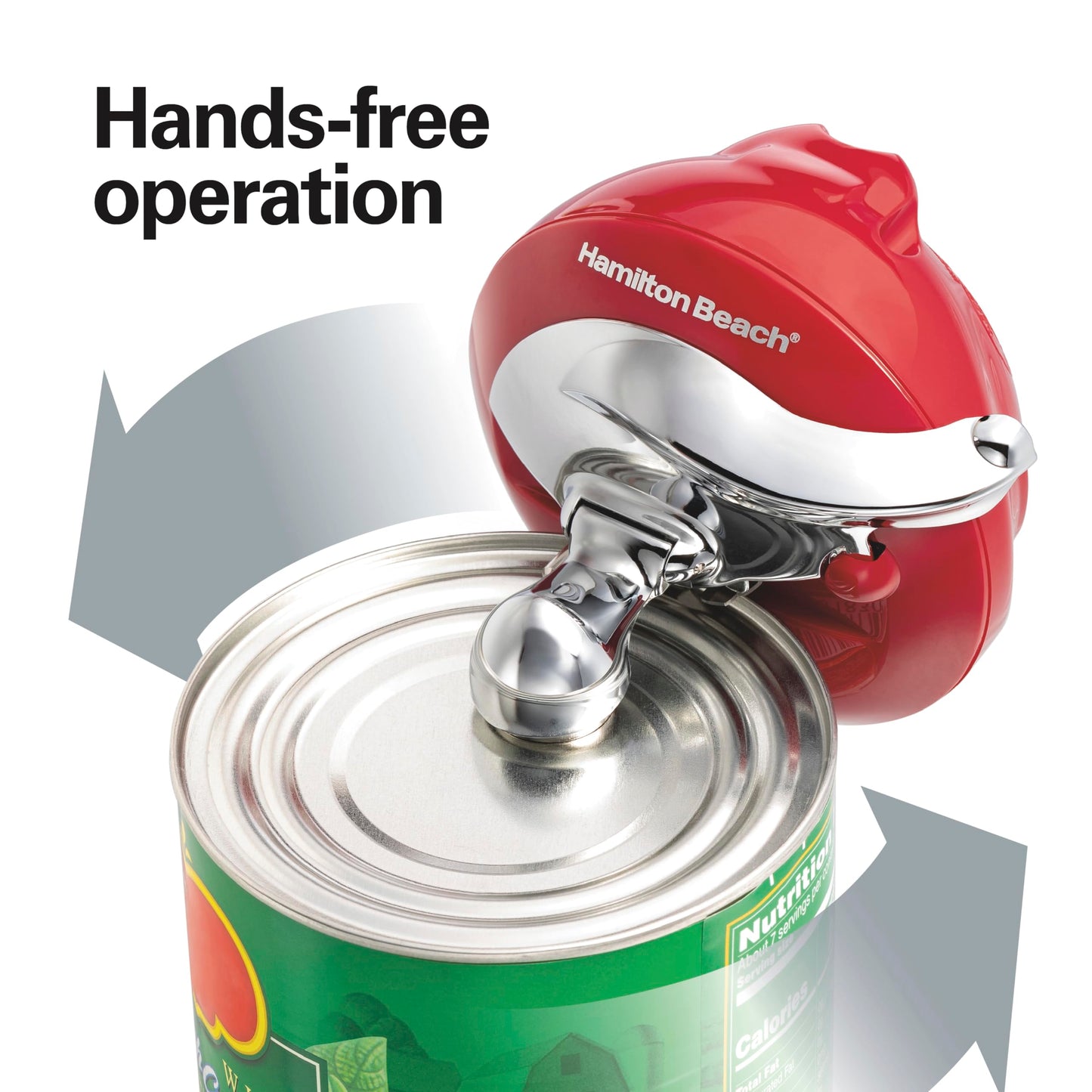 Hamilton Beach Walk 'n Cut Electric Can Opener for Kitchen, Use On Any Size, Automatic and Hand-Free, Cordless & Rechargeable, Easy Clean Removable Blade, Red (76506)