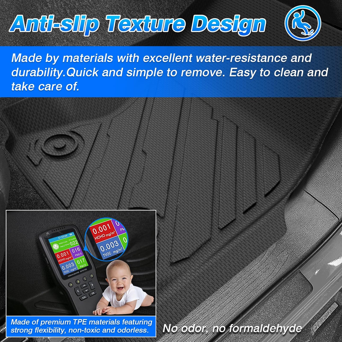 Floor Mats for Toyota Tacoma 2024 2025 2026 Double Cab Auto Tran(Not fit Hybrid), All Weather Floor Mat for Tacoma Accessories, Heavy Duty Tacoma TRD/SR/SR5/limited Car Mats, Car Accessories