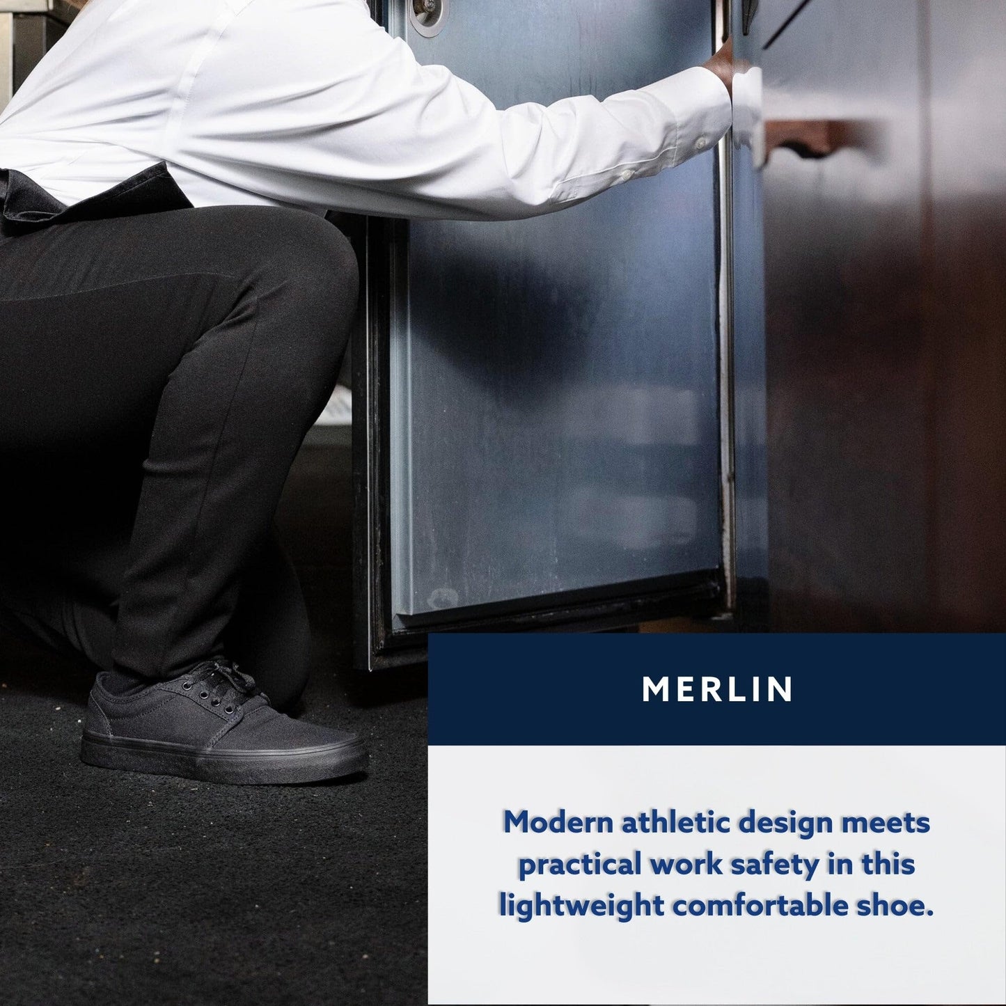 Shoes For Crews Unisex Slip-Resistant Work Sneakers – Comfortable, Lightweight, Water-Resistant & Non-Slip Work Shoes - Ideal for Men & Women in Hospitality, Retail, Food Service & More - Merlin, Size 11