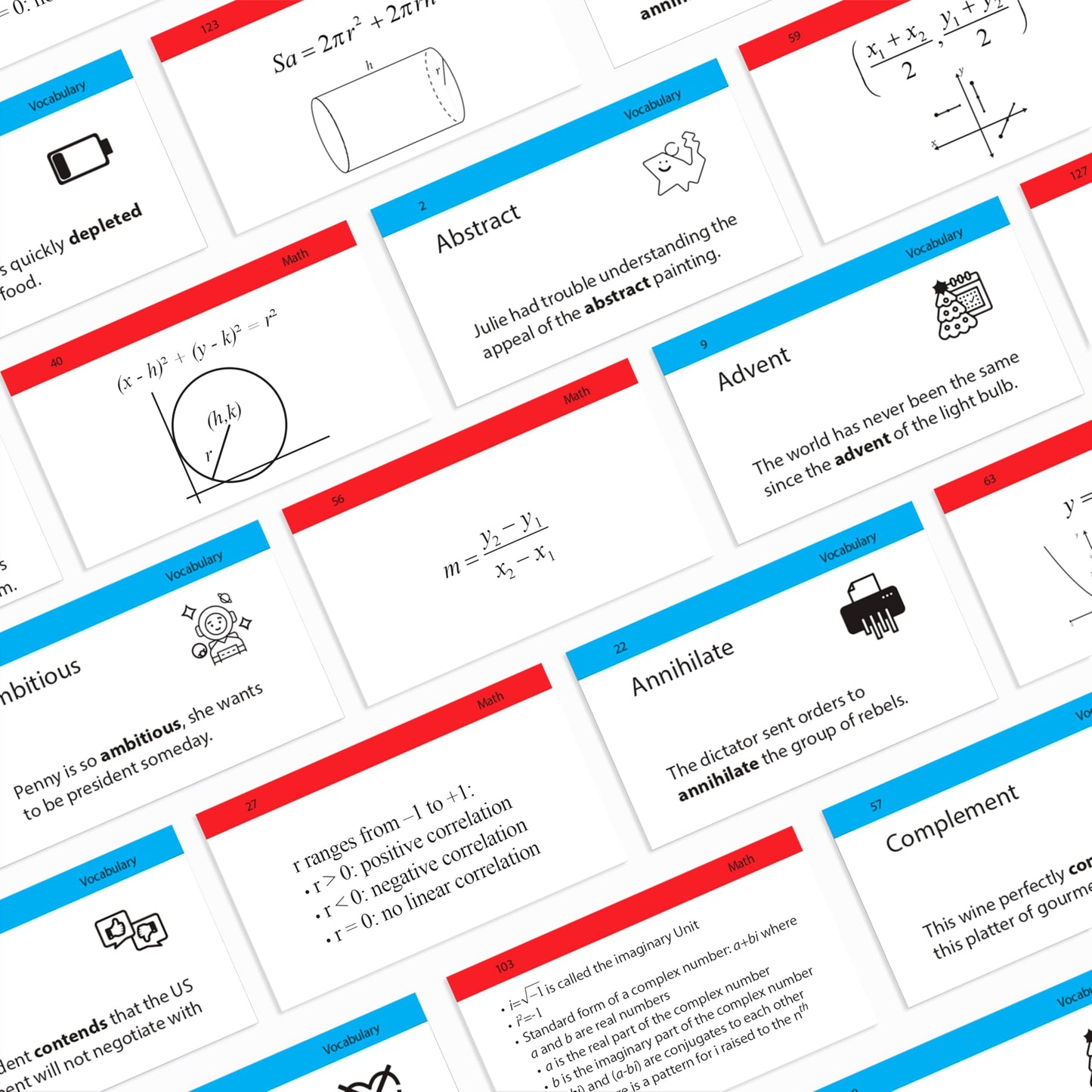 SAT Flash Cards 2025 | 400 SAT Vocabulary and Math SAT Flash Cards | SAT Prep | SAT Vocab Cards | SAT Prep Cards | SAT Words | SAT Study Cards | Digital SAT Prep